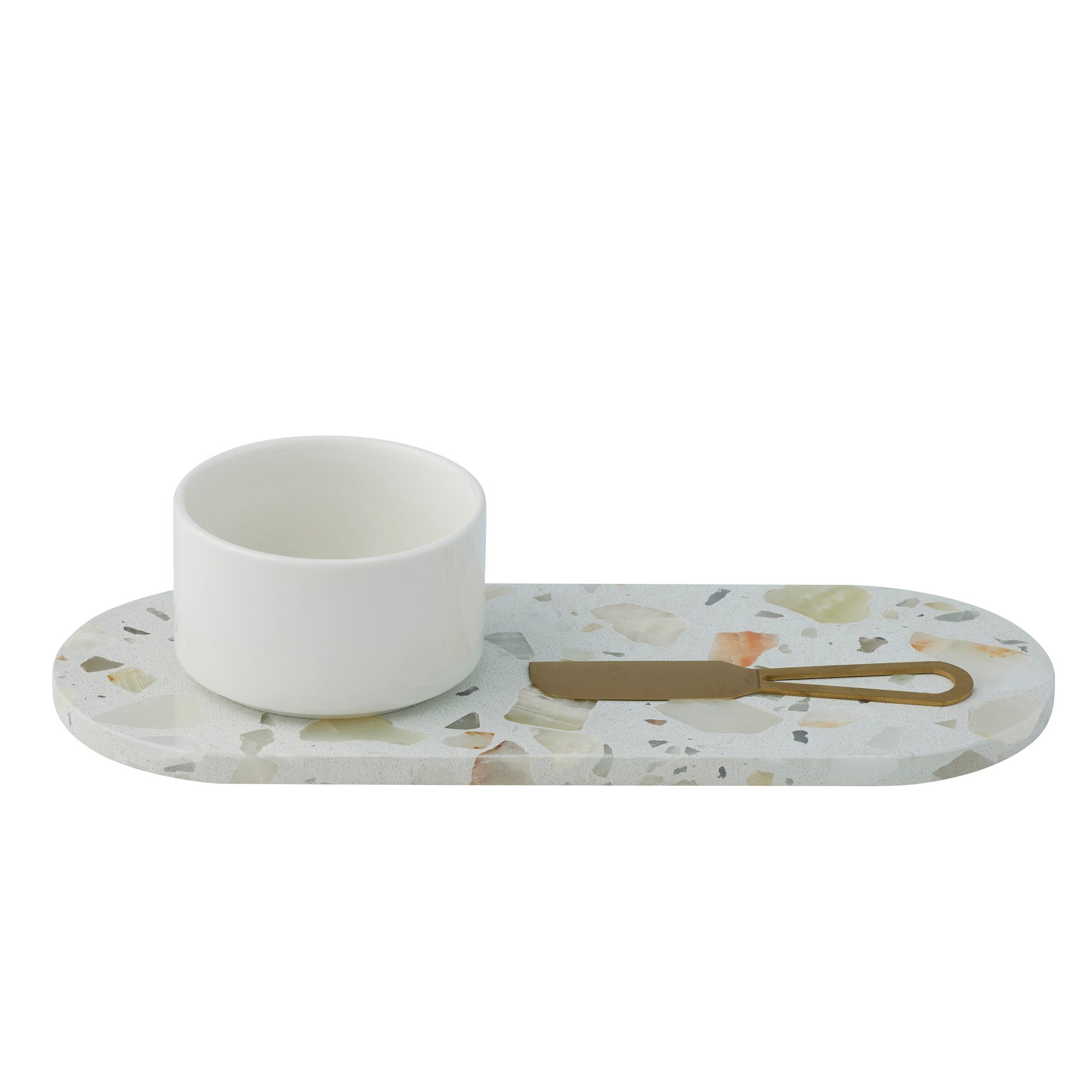 Winifred 3pc Terrazzo Set 30x12x6cm Natural-Dining & Entertaining-Coast To Coast Home-The Bay Room