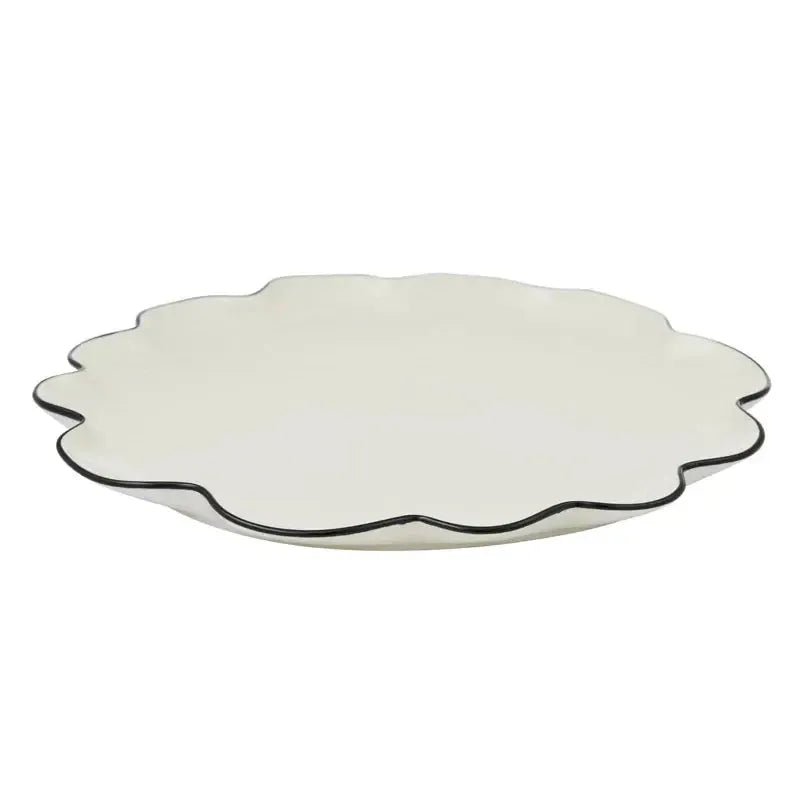 Winslow Ceramic Plate 35x2cm Ivory/Black-Dining & Entertaining-Coast To Coast Home-The Bay Room