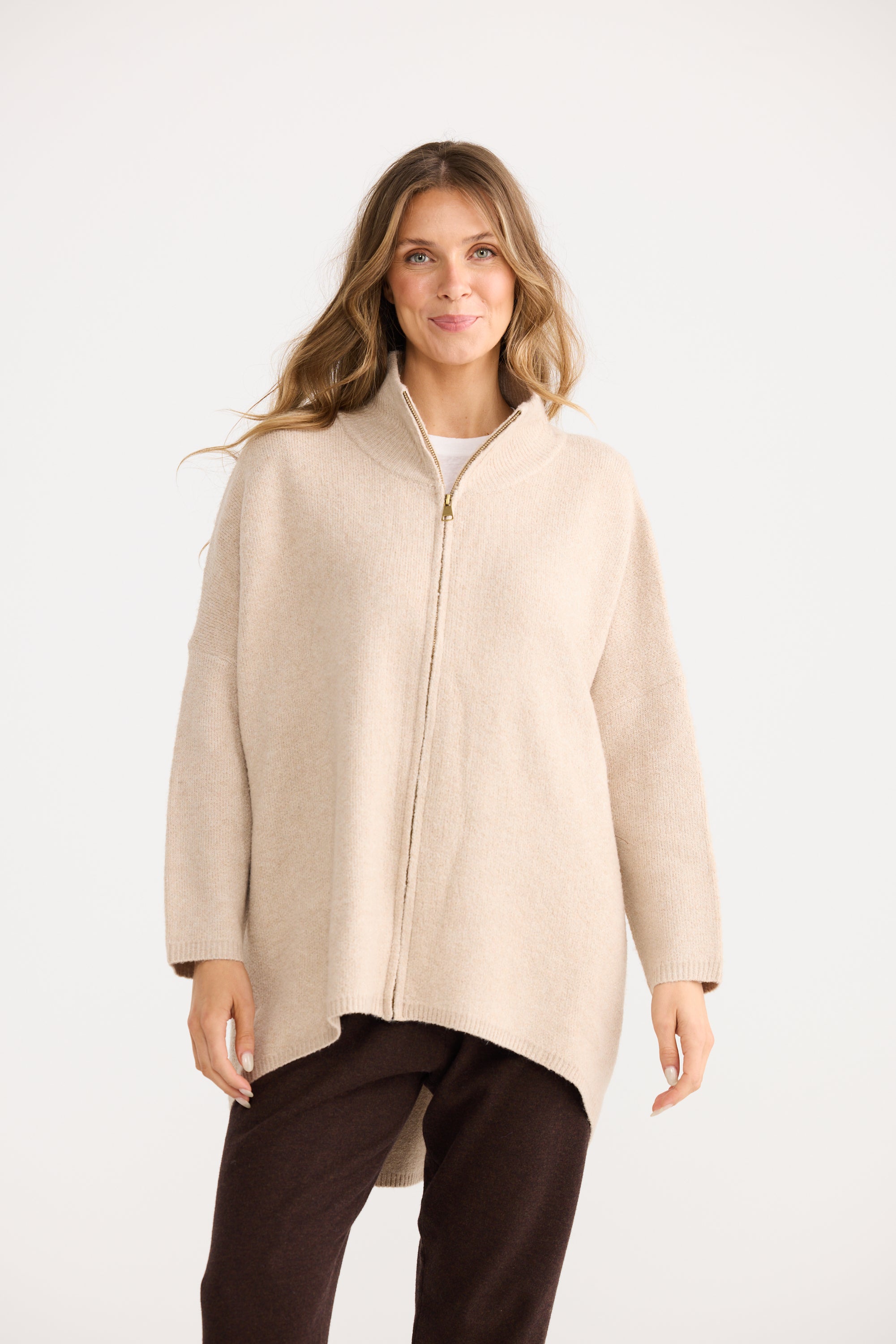 Woodside Poncho - Oat-Knitwear & Jumpers-Home Love-The Bay Room