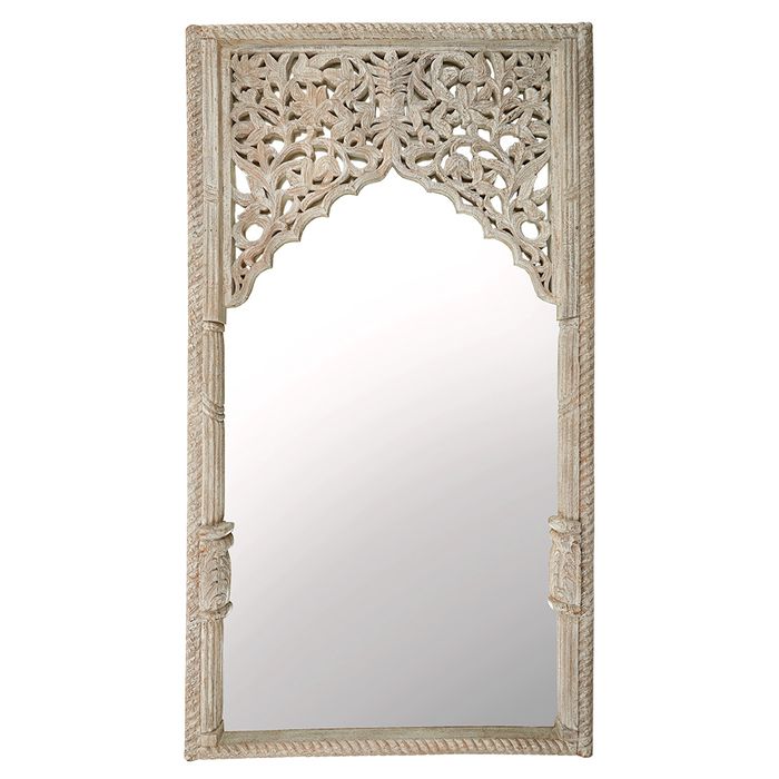 Yavana Wood Mirror - Whitewash-Furniture-Coast To Coast Home-The Bay Room