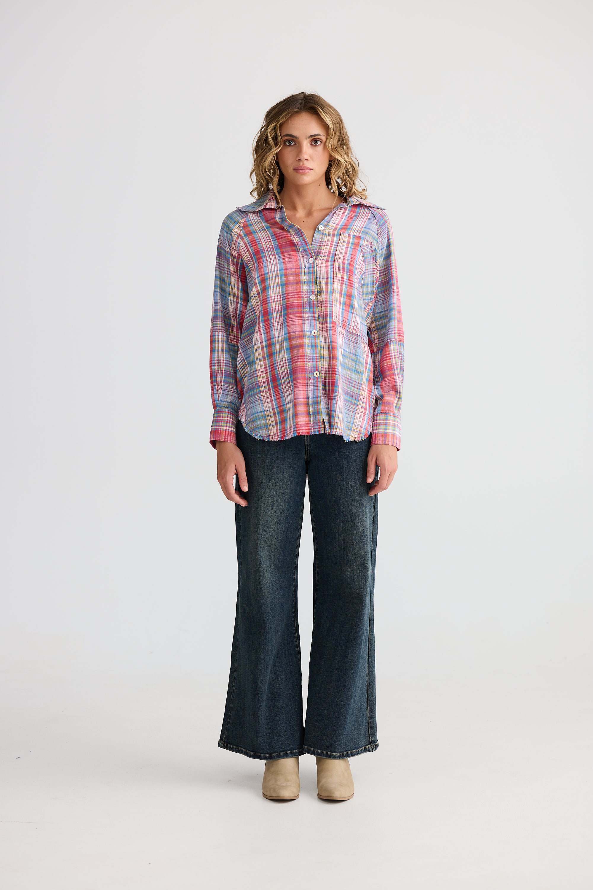 Yellowstone Shirt - Picnic Check-Tops-Talisman-The Bay Room