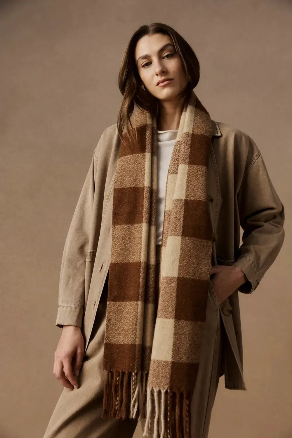 Zala Scarf - Dune-Scarves, Belts & Gloves-Eb & Ive-The Bay Room