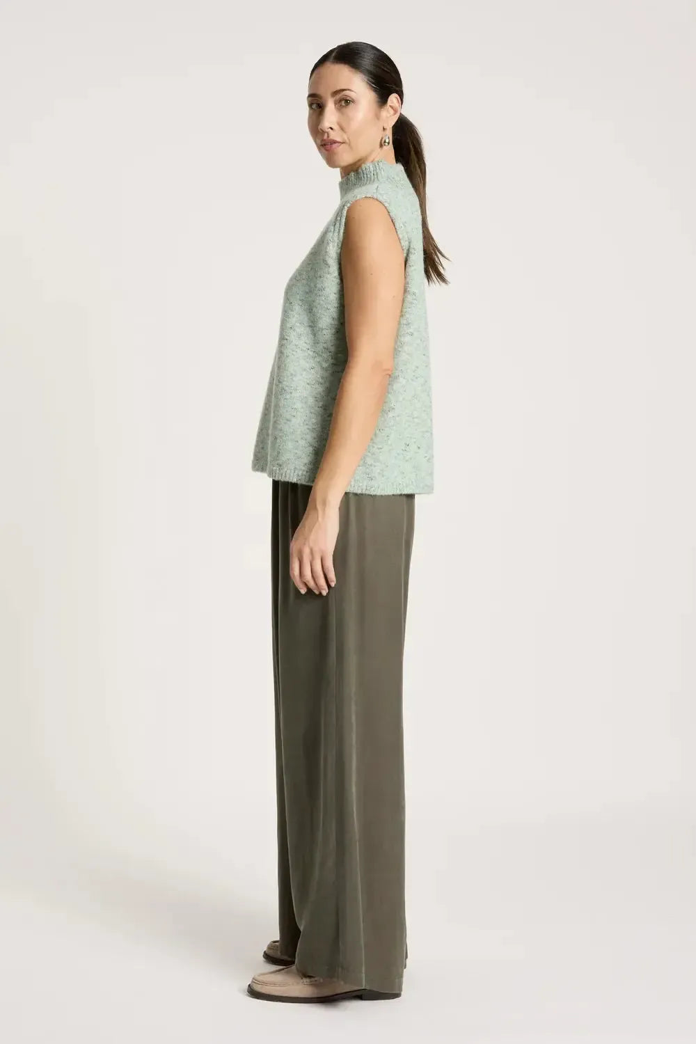 Zarda Knit Vest - Sage-Jackets, Coats & Vests-Eb & Ive-The Bay Room