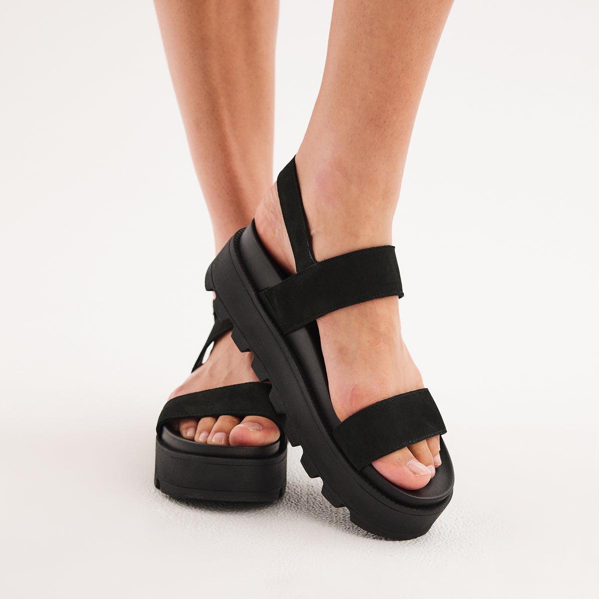 Zeze Wedge Strap All Black-Footwear-Rollie-The Bay Room