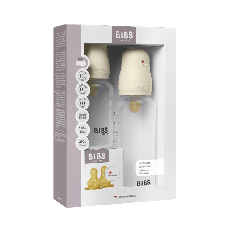 Grow and Flow Baby Bottle Set Ivory - Latex