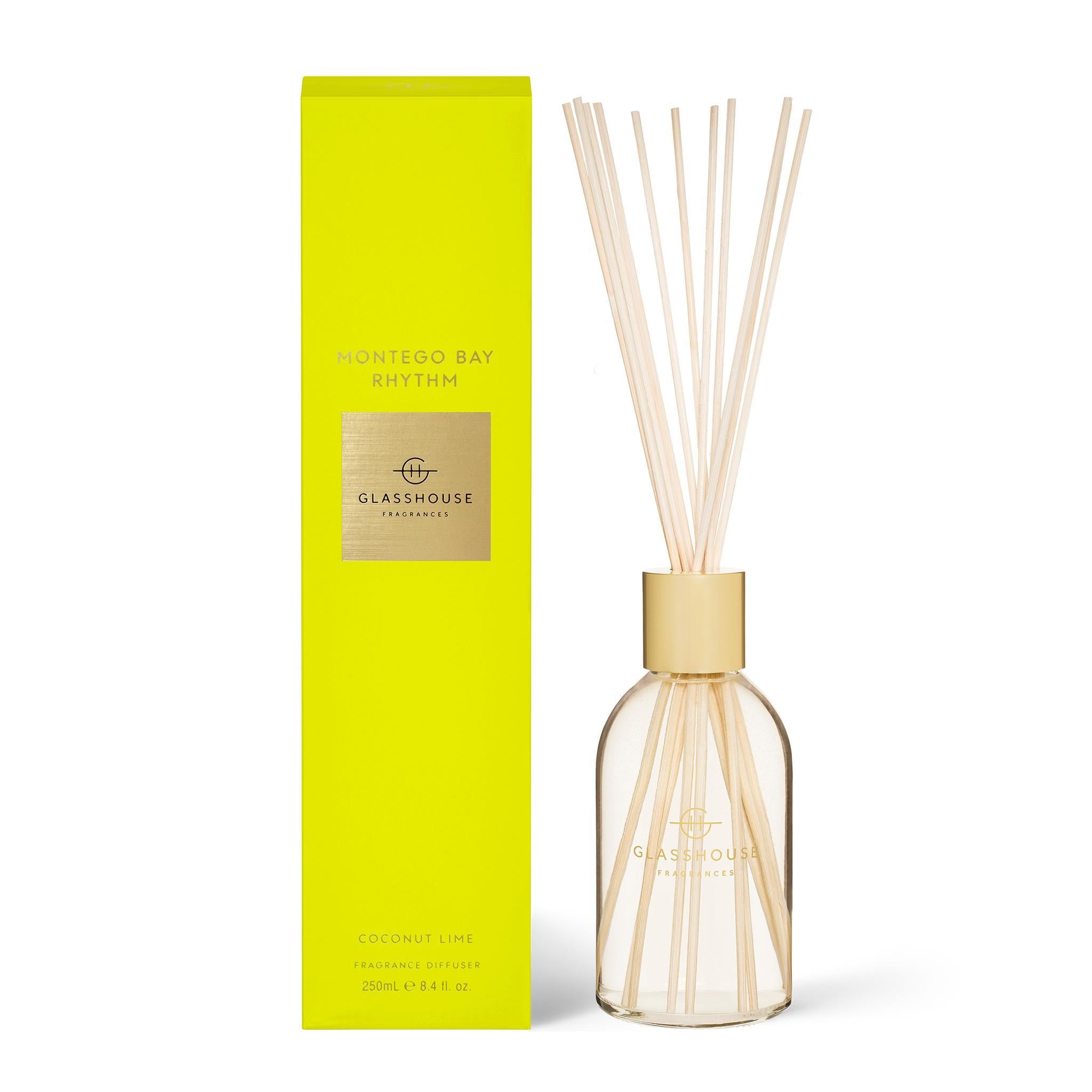 250mL Fragrance Diffuser - Asst Fragrances-Candles & Fragrances-Glasshouse-Montego Bay Rhythm-The Bay Room