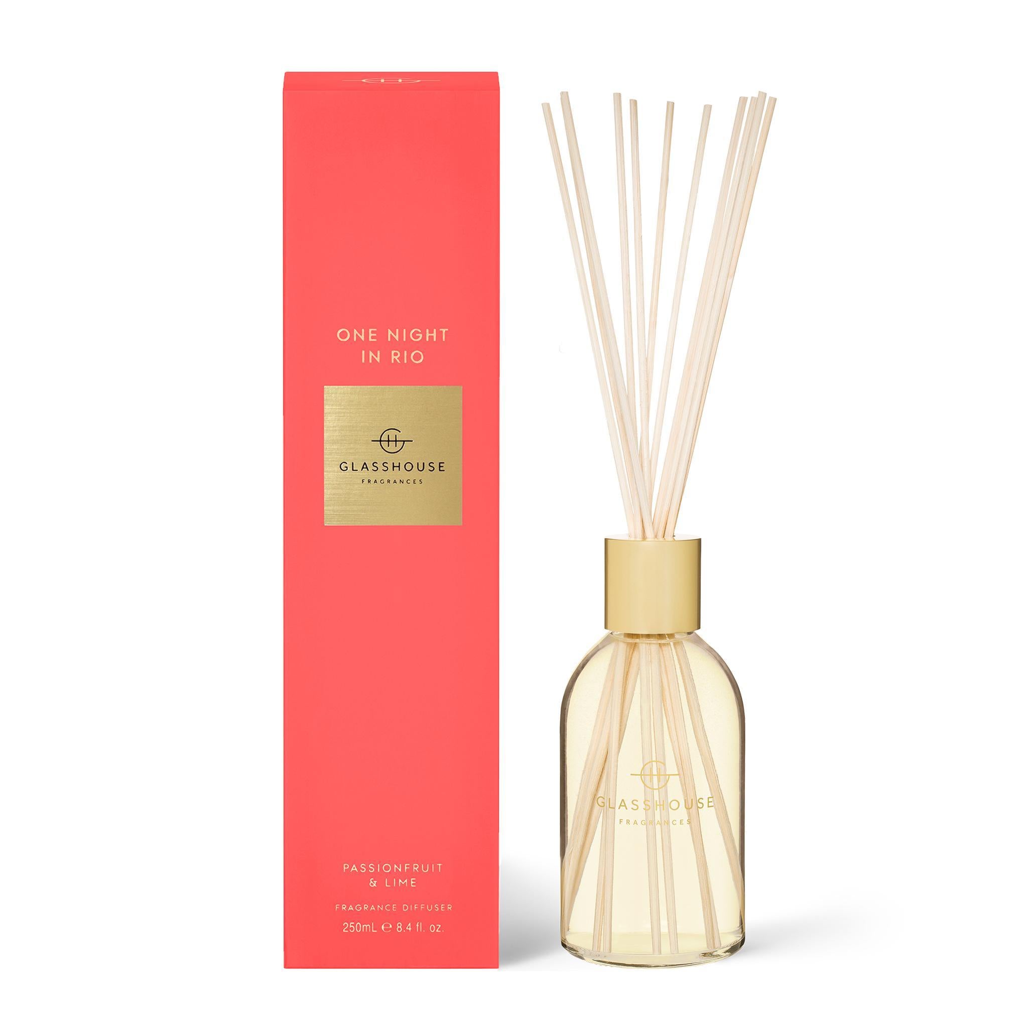 250mL Fragrance Diffuser - Asst Fragrances-Candles & Fragrances-Glasshouse-One Night In Rio-The Bay Room