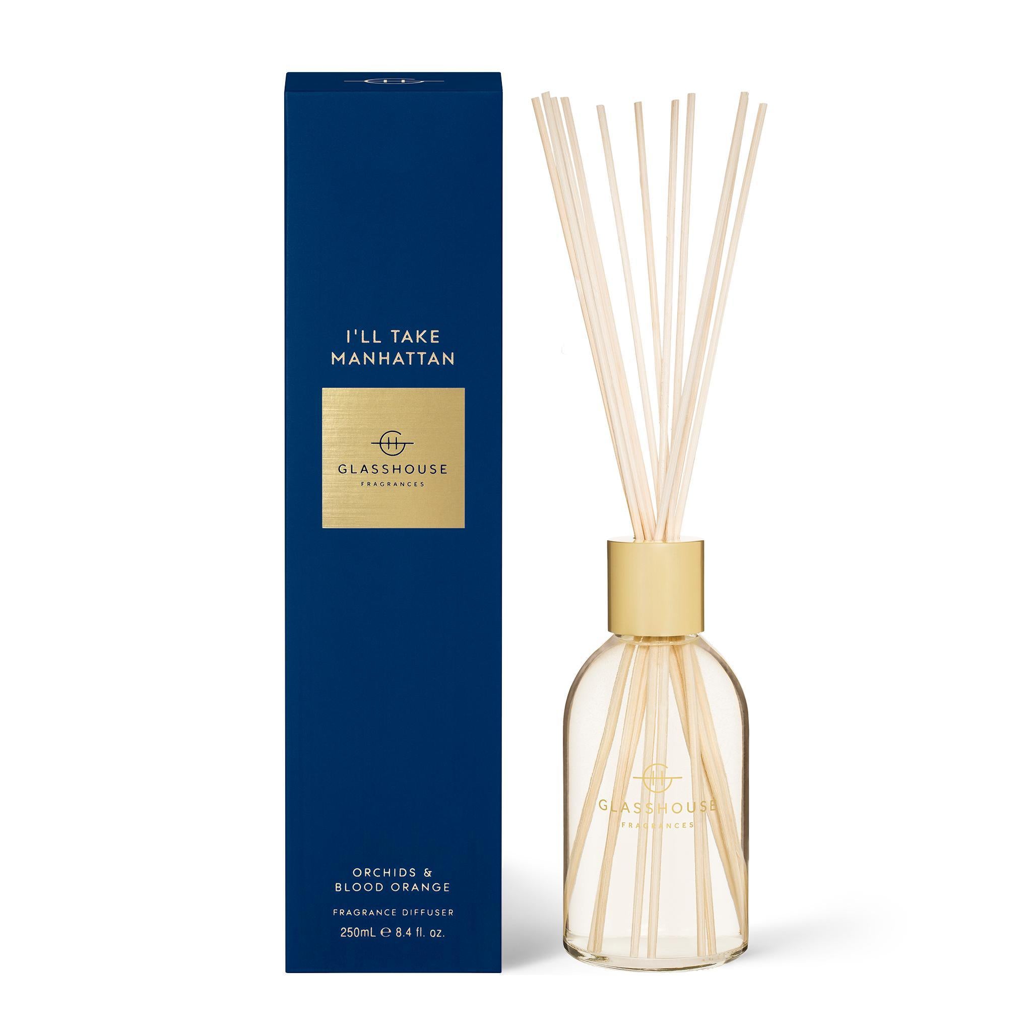 250mL Fragrance Diffuser - Asst Fragrances-Candles & Fragrances-Glasshouse-I'll Take Manhattan-The Bay Room