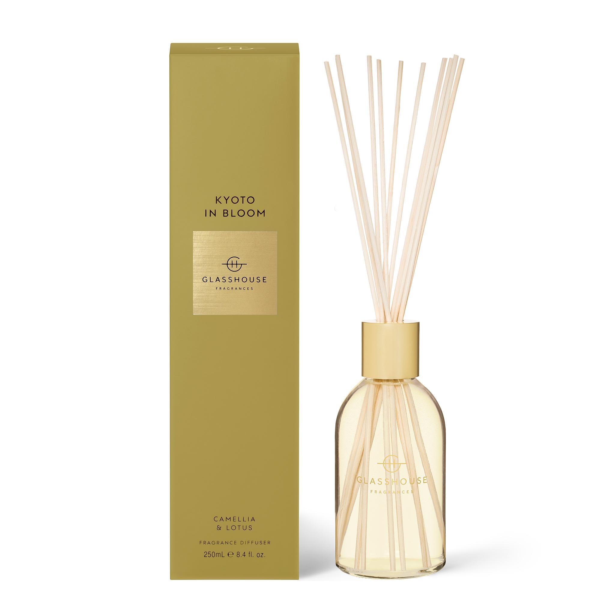 250mL Fragrance Diffuser - Asst Fragrances-Candles & Fragrances-Glasshouse-Kyoto In Bloom-The Bay Room