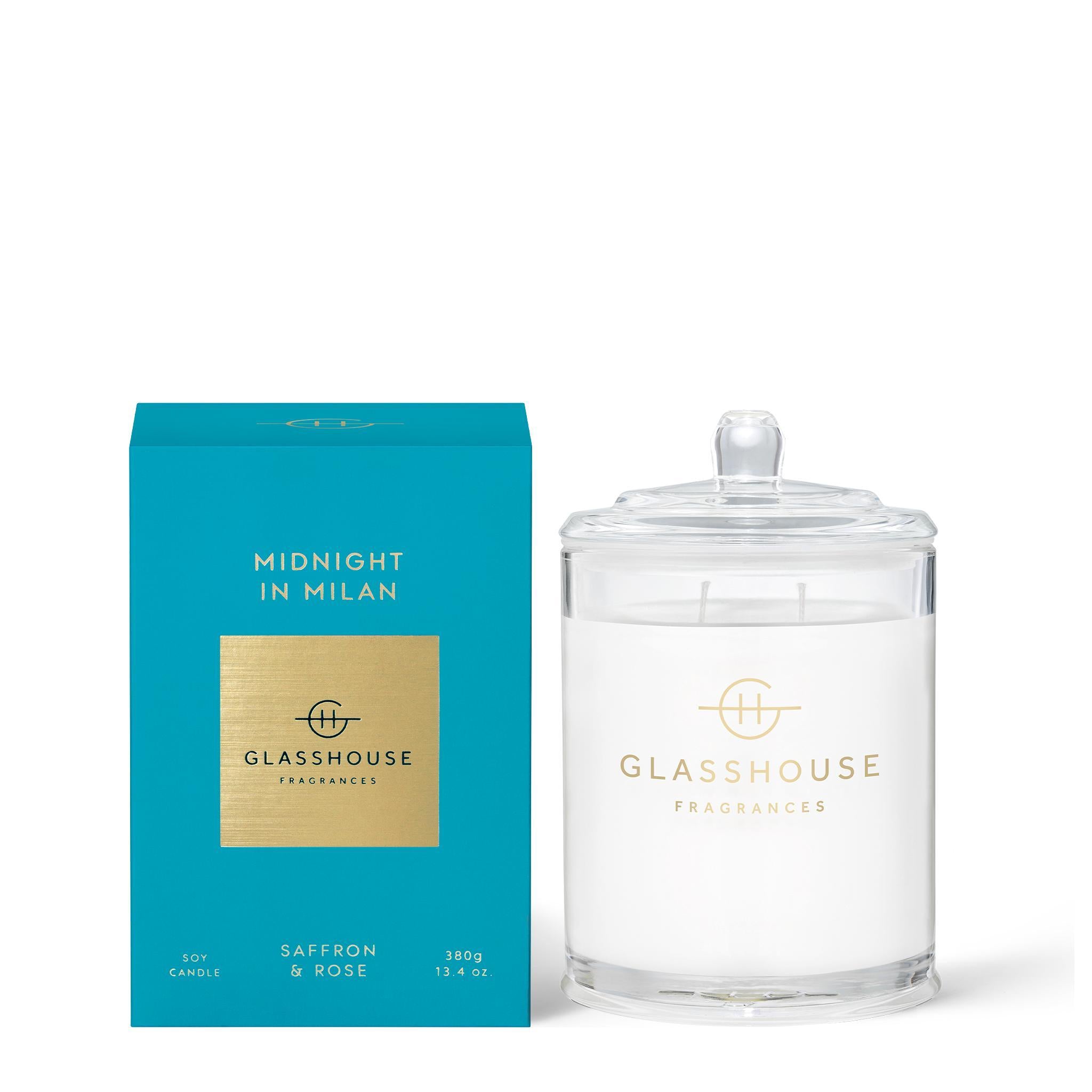 380g Soy Candle - Asst Fragrances-Candles & Fragrances-Glasshouse-Midnight In Milan-The Bay Room