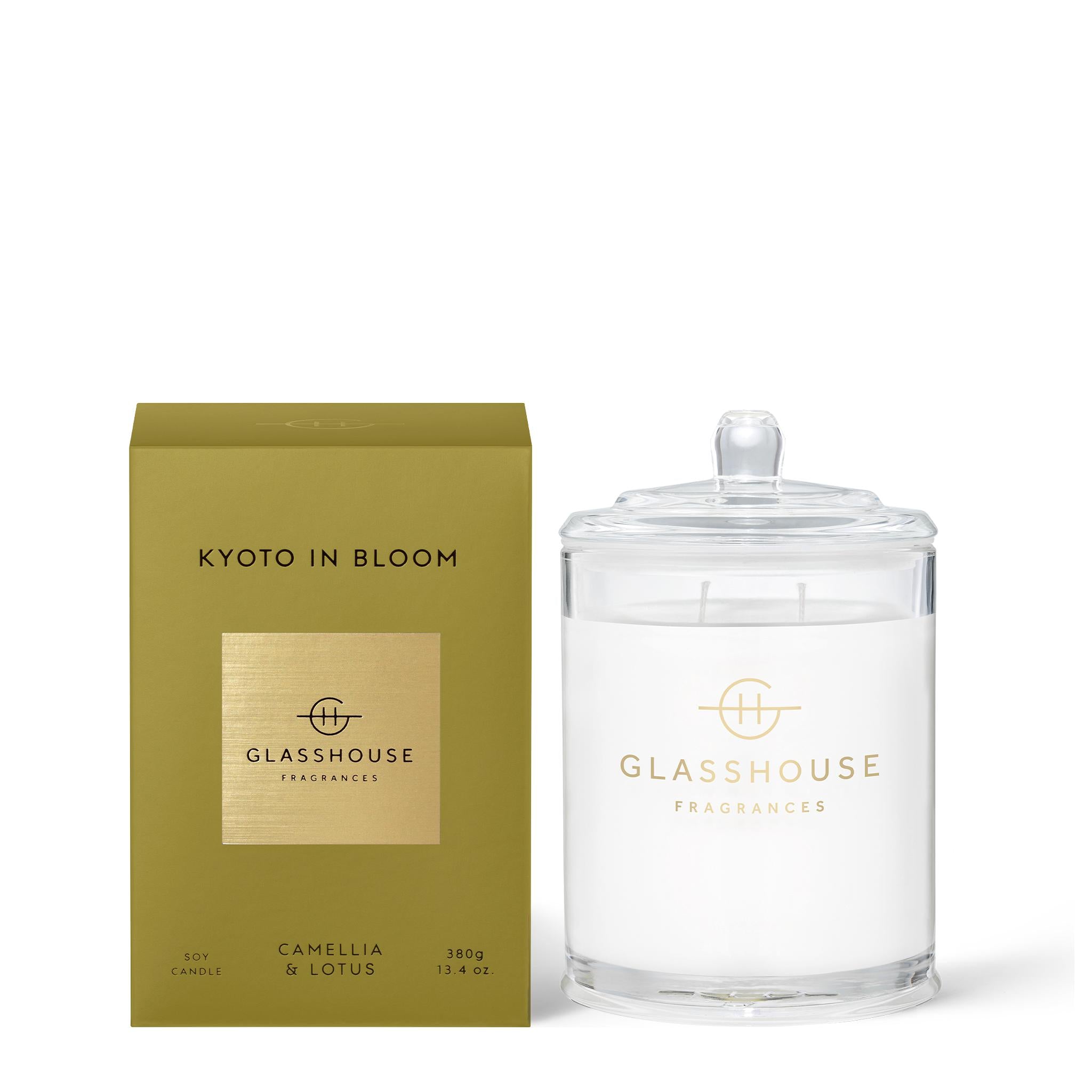 380g Soy Candle - Asst Fragrances-Candles & Fragrances-Glasshouse-Kyoto In Bloom-The Bay Room