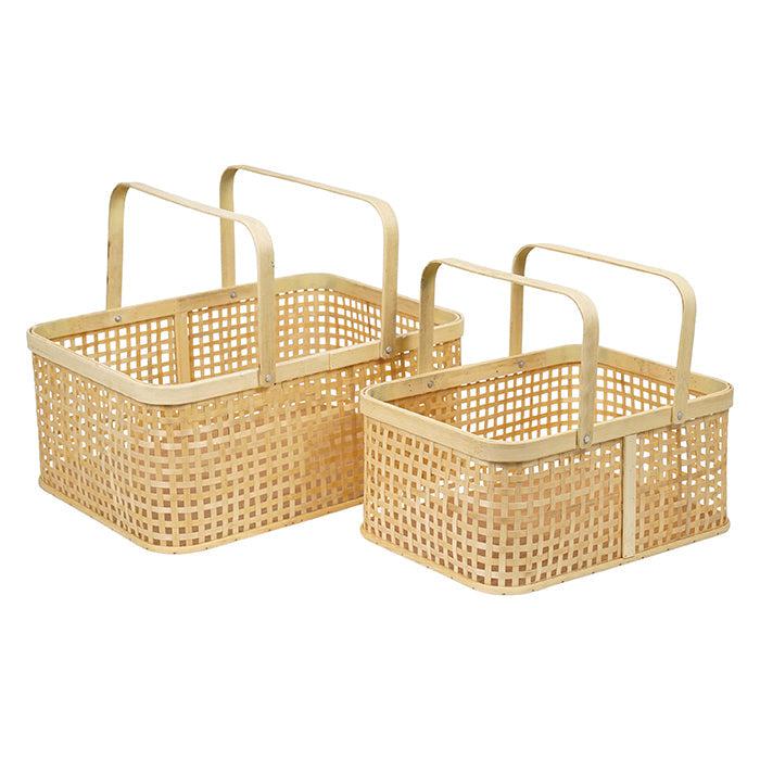 Aldo Natural Bamboo Handled Basket