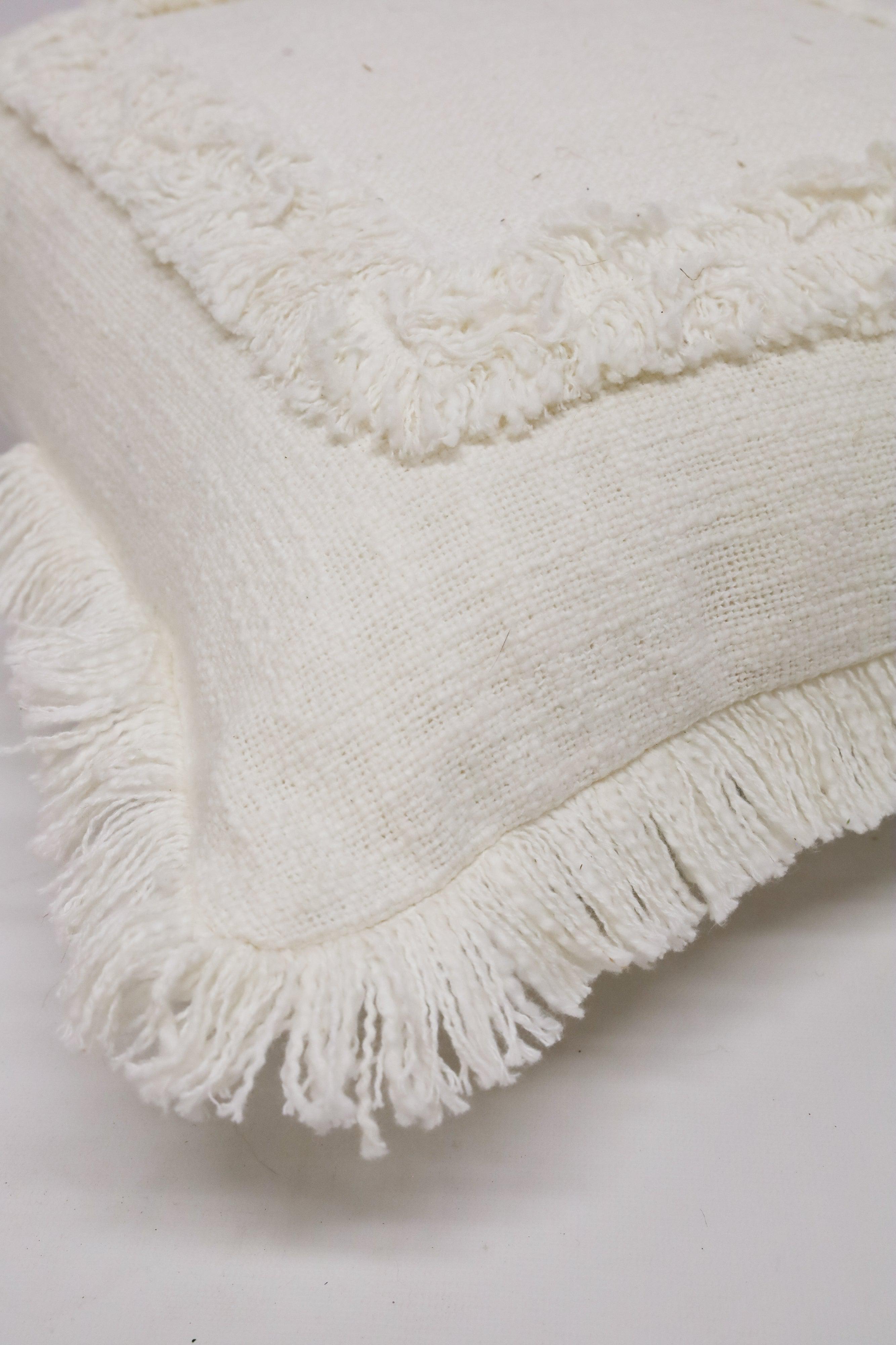 Amina Textured White Cushion 45x45cm-Soft Furnishings-Robert Mark-The Bay Room