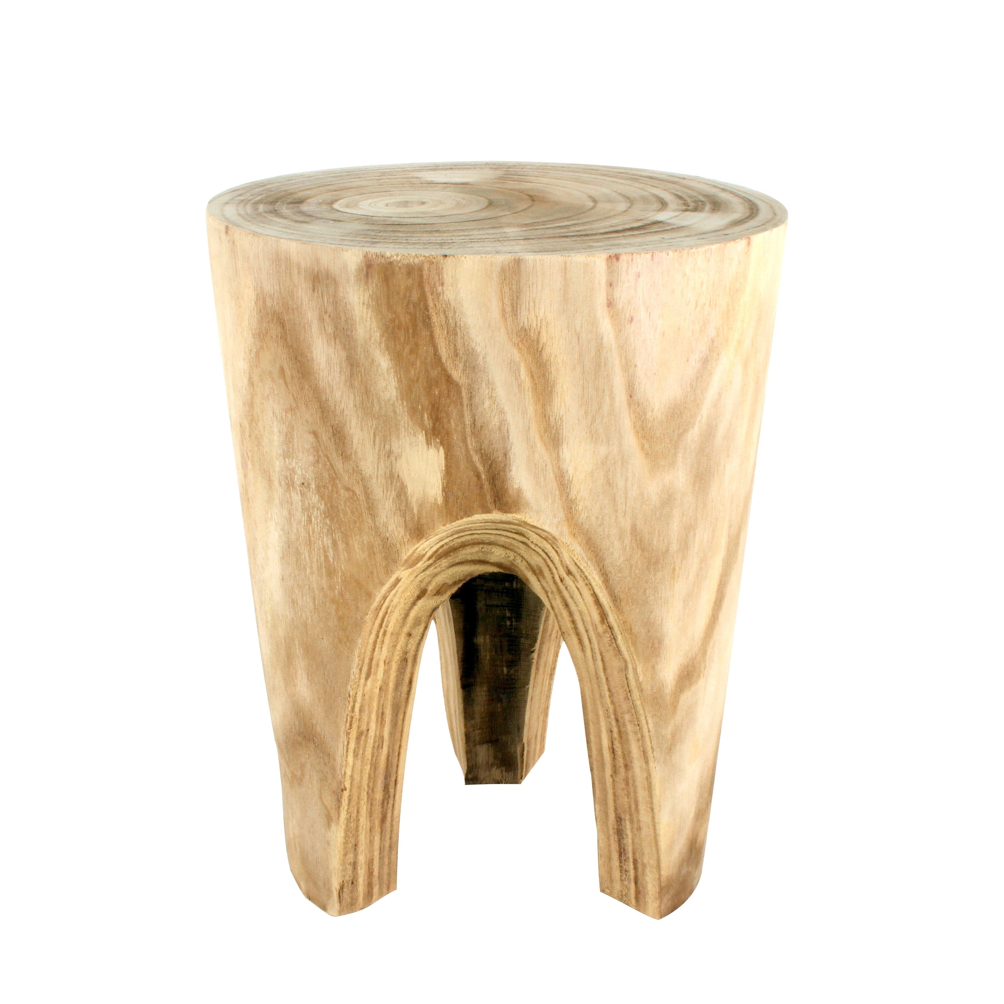 Arabella Paulownia Wood Stool - Natural-Furniture-Maine & Crawford-The Bay Room
