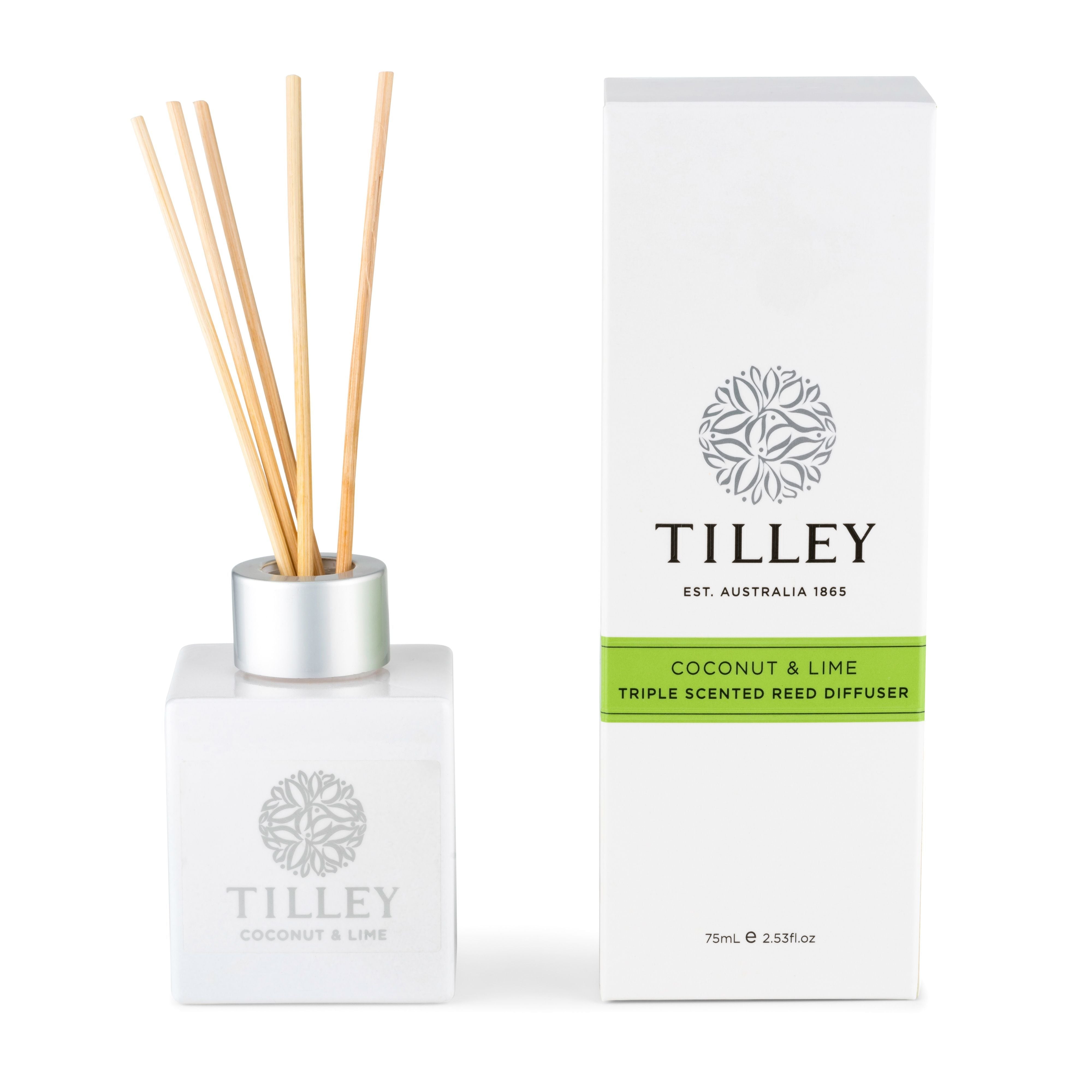 Aromatic Reed Diffuser 75mL - Asst Fragrance-Candles & Fragrances-Tilley-Coconut & Lime-The Bay Room