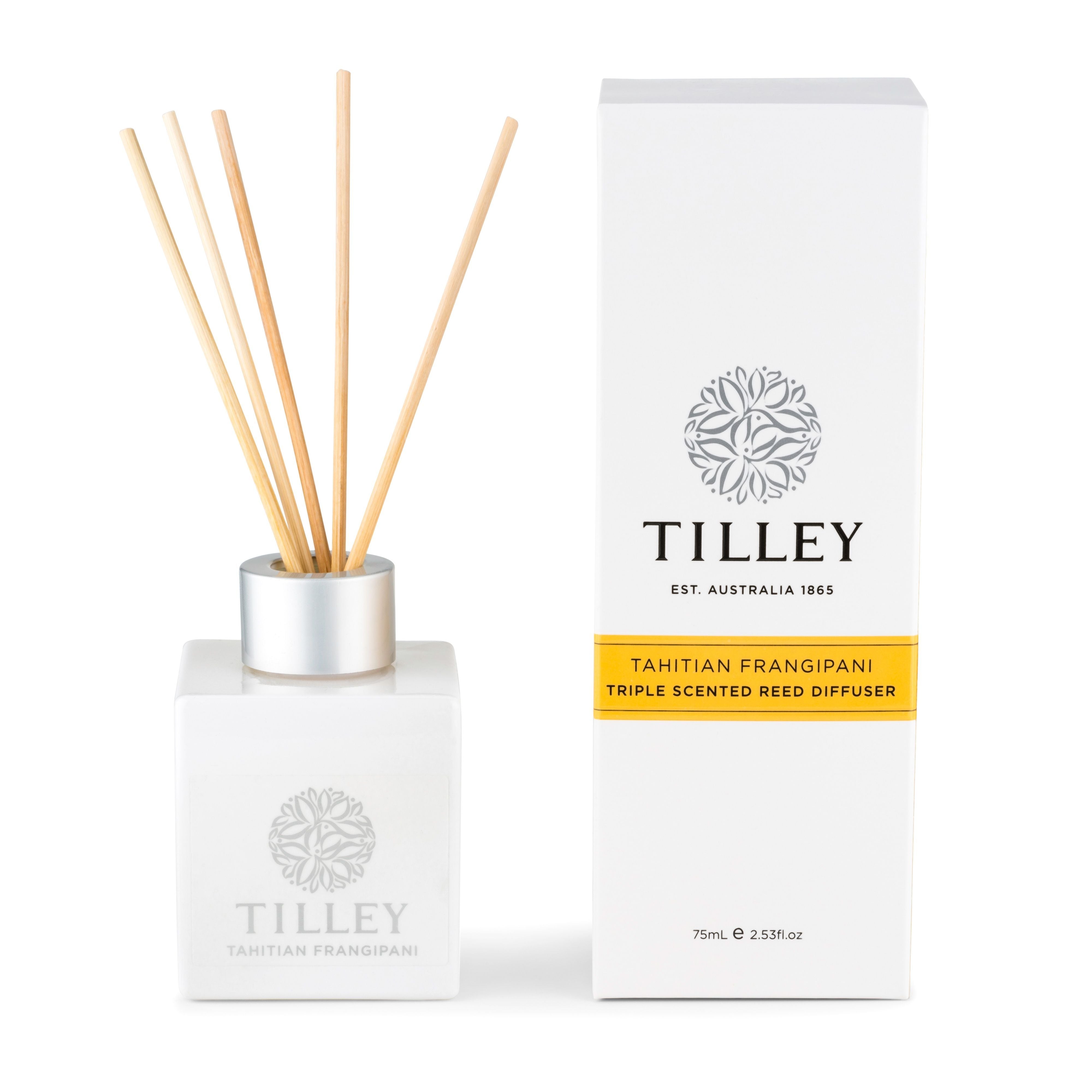 Aromatic Reed Diffuser 75mL - Asst Fragrance-Candles & Fragrances-Tilley-Tahitian Frangipani-The Bay Room