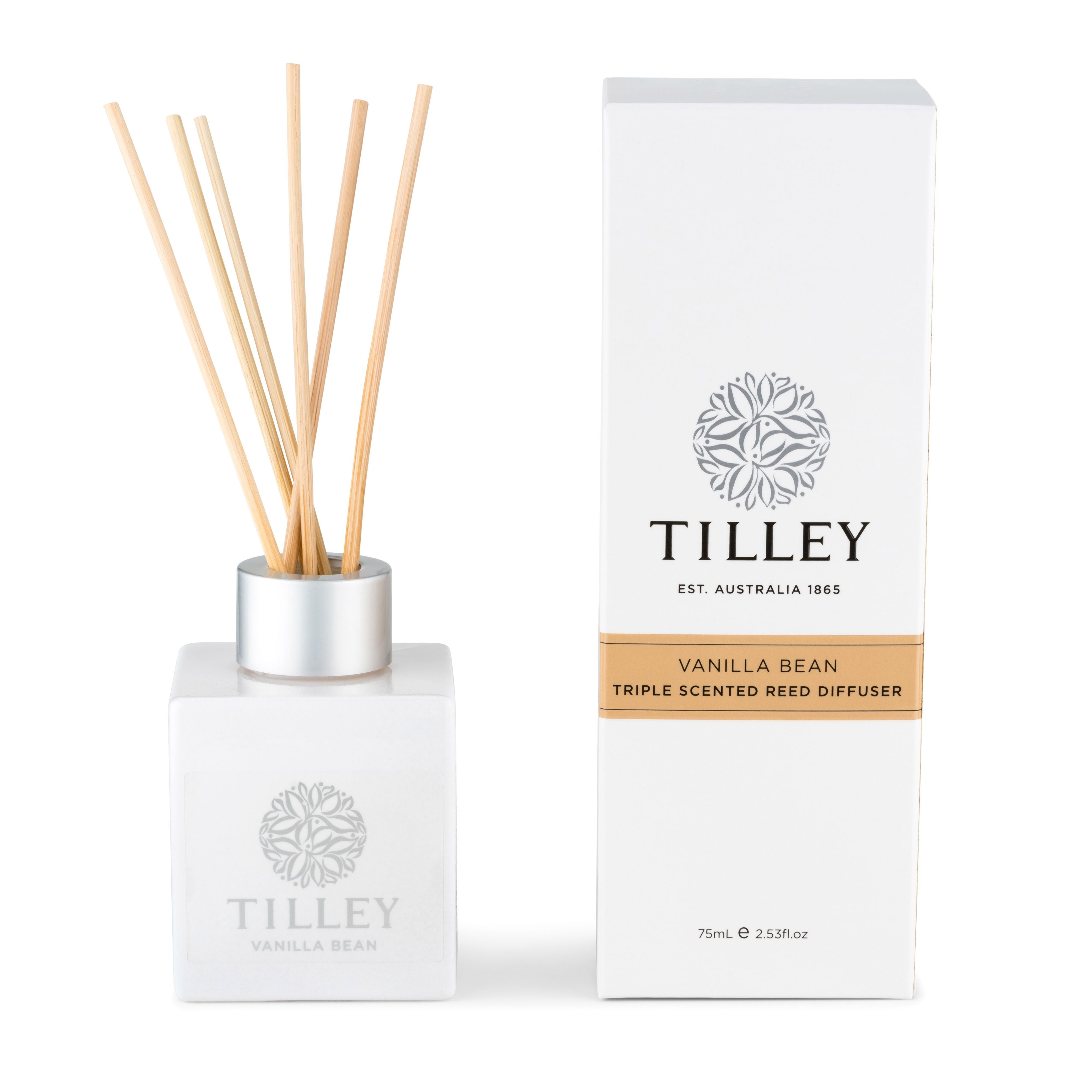 Aromatic Reed Diffuser 75mL - Asst Fragrance-Candles & Fragrances-Tilley-Vanilla Bean-The Bay Room