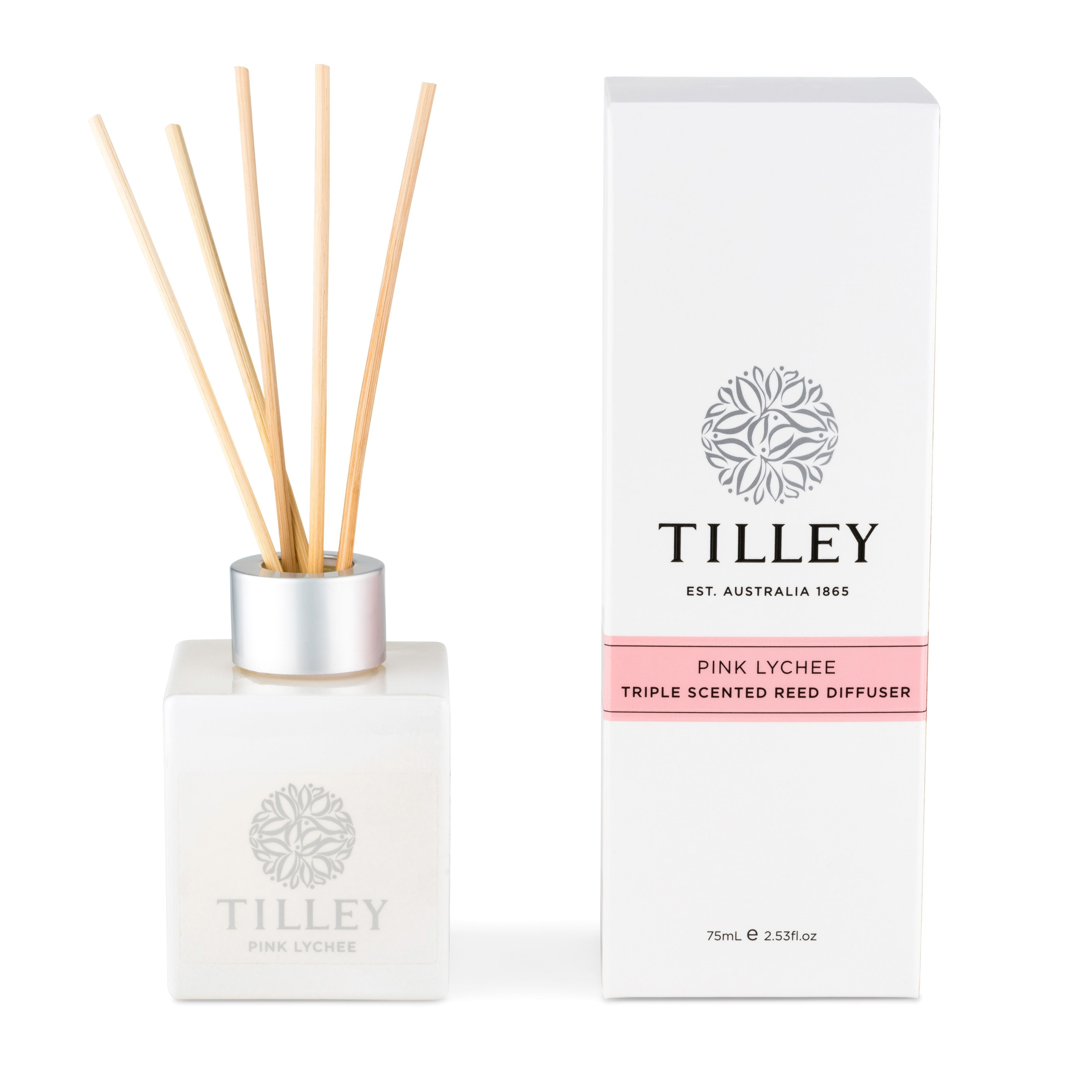 Aromatic Reed Diffuser 75mL - Asst Fragrance-Candles & Fragrances-Tilley-Pink Lychee-The Bay Room