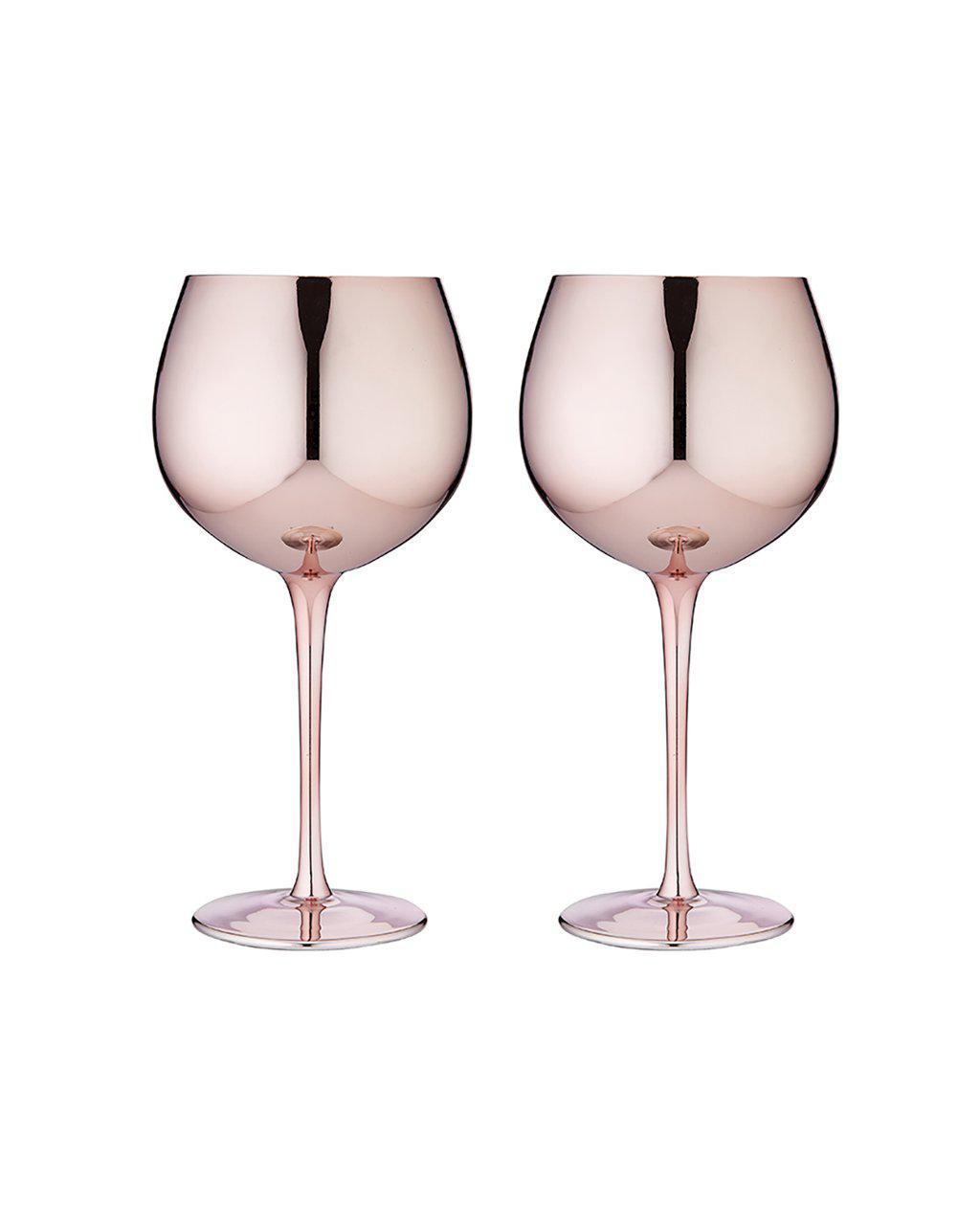 Aurora Rose Gold 2pk Gin Glass-Dining & Entertaining-Tempa-The Bay Room