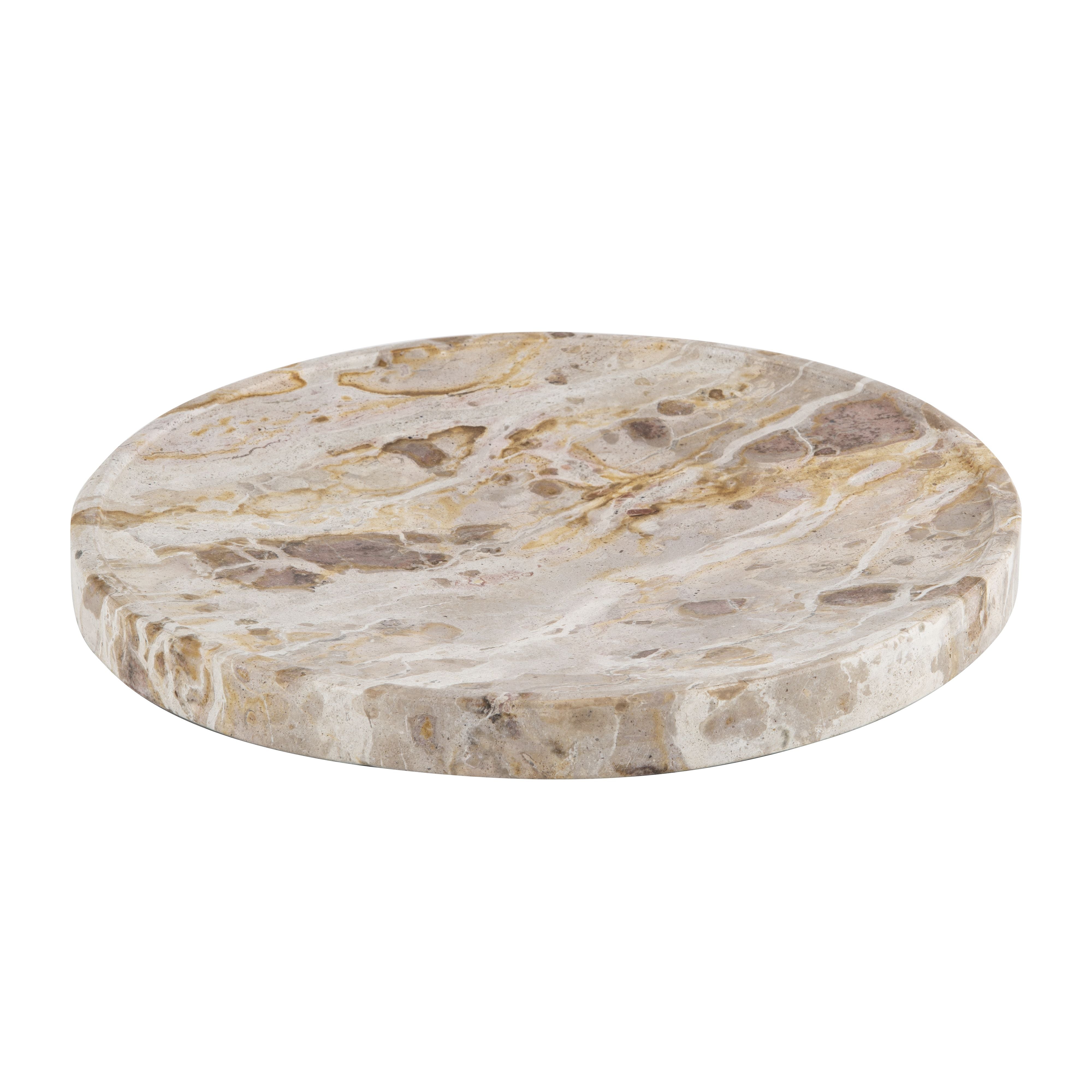 Carprani Round Serving Board - White/Beige-Dining & Entertaining-Grand Designs-The Bay Room