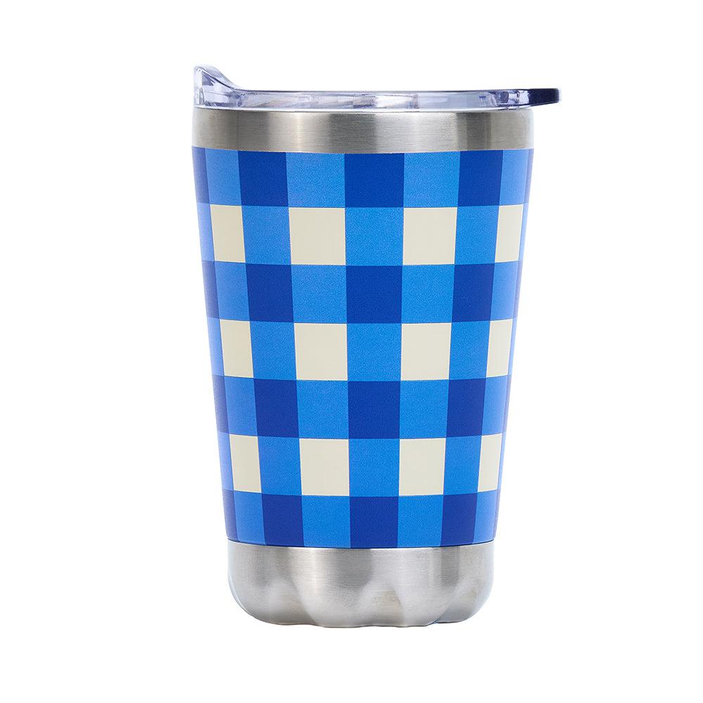 Coffee Mug – Double Wall – Stainless Steel – Cobalt Check-Travel & Outdoors-Annabel Trends-The Bay Room