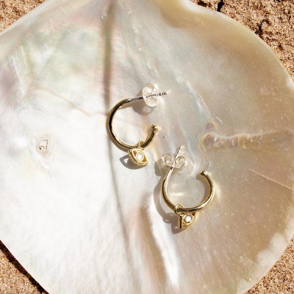 Evil Eye Hoop Earrings-Jewellery-Palas-The Bay Room