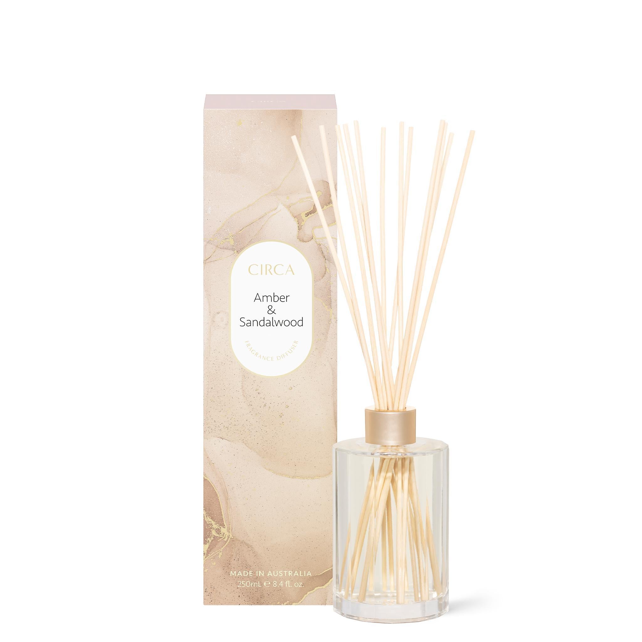 Fragrance Diffuser 250ml - Asst Fragrance-Candles & Fragrance-Circa-Amber & Sandalwood-The Bay Room