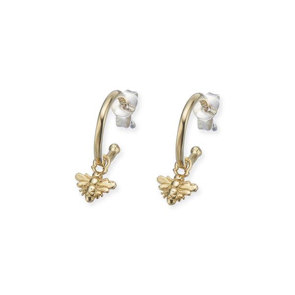 Golden Bee Hoop Earrings-Jewellery-Palas-The Bay Room