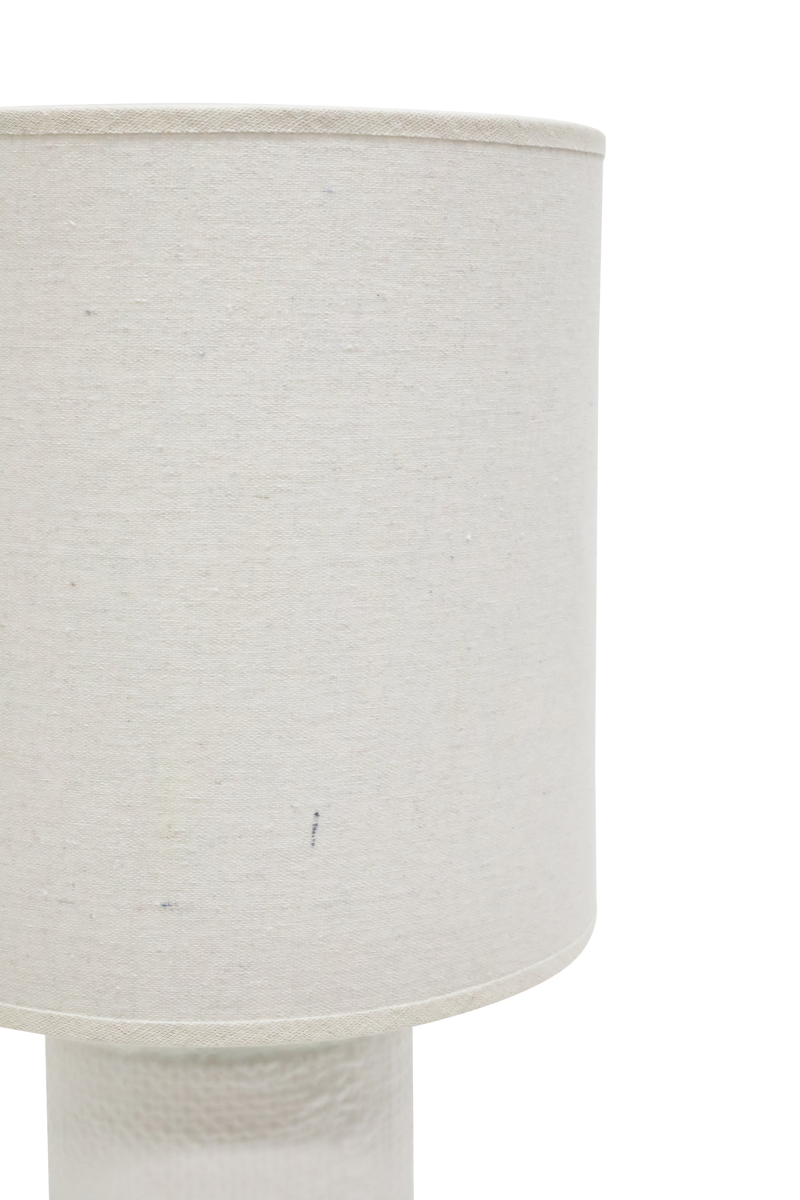 Hessian Cylinder Lamp - White-Lighting-Robert Mark-The Bay Room