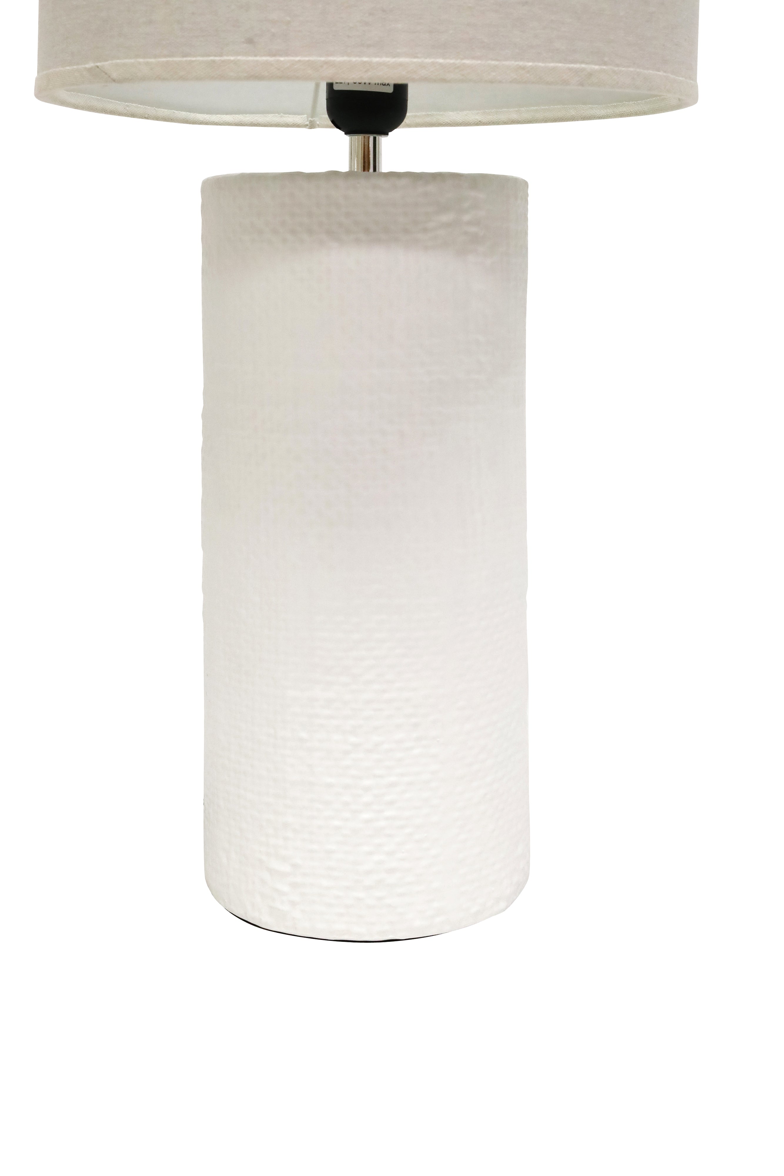 Hessian Cylinder Lamp - White-Lighting-Robert Mark-The Bay Room