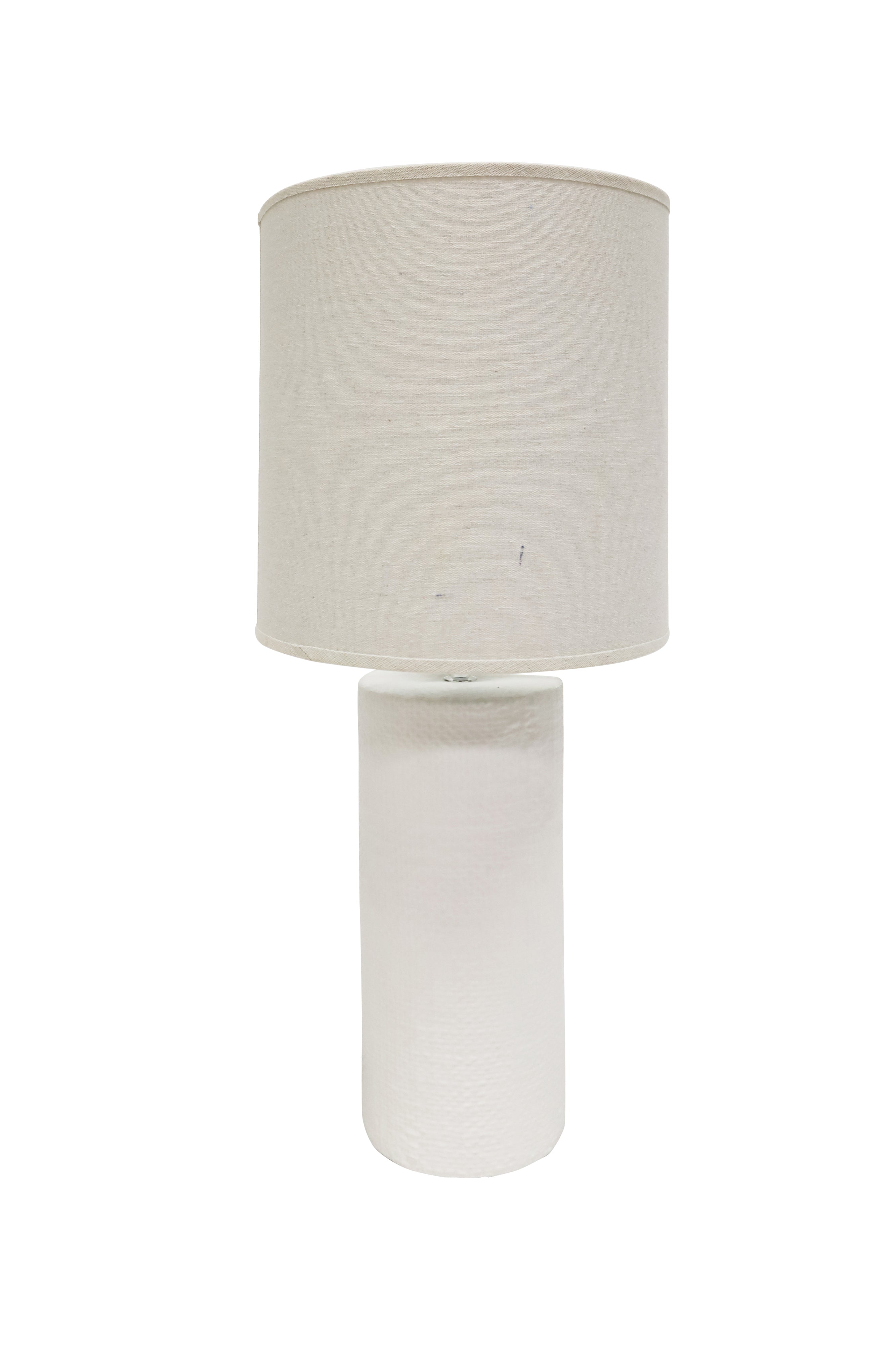Hessian Cylinder Lamp - White-Lighting-Robert Mark-The Bay Room