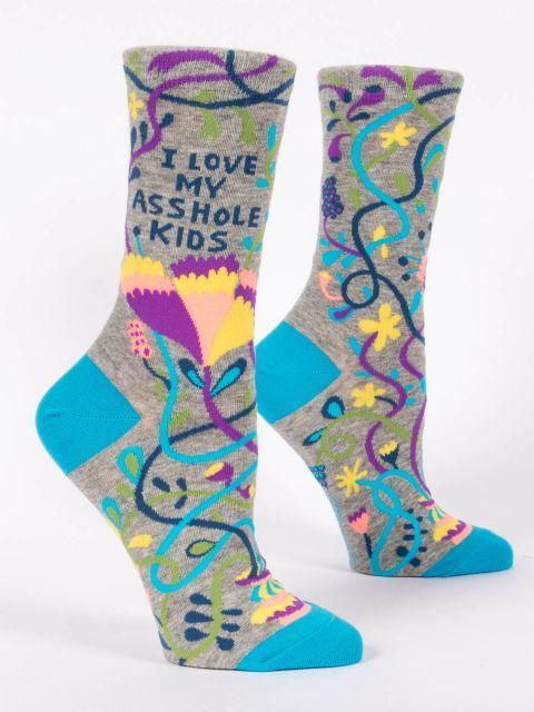 I Love My Asshole Kids Women's Crew Socks-Fun & Games-Blue Q-Women's Shoe Size 5-10-The Bay Room