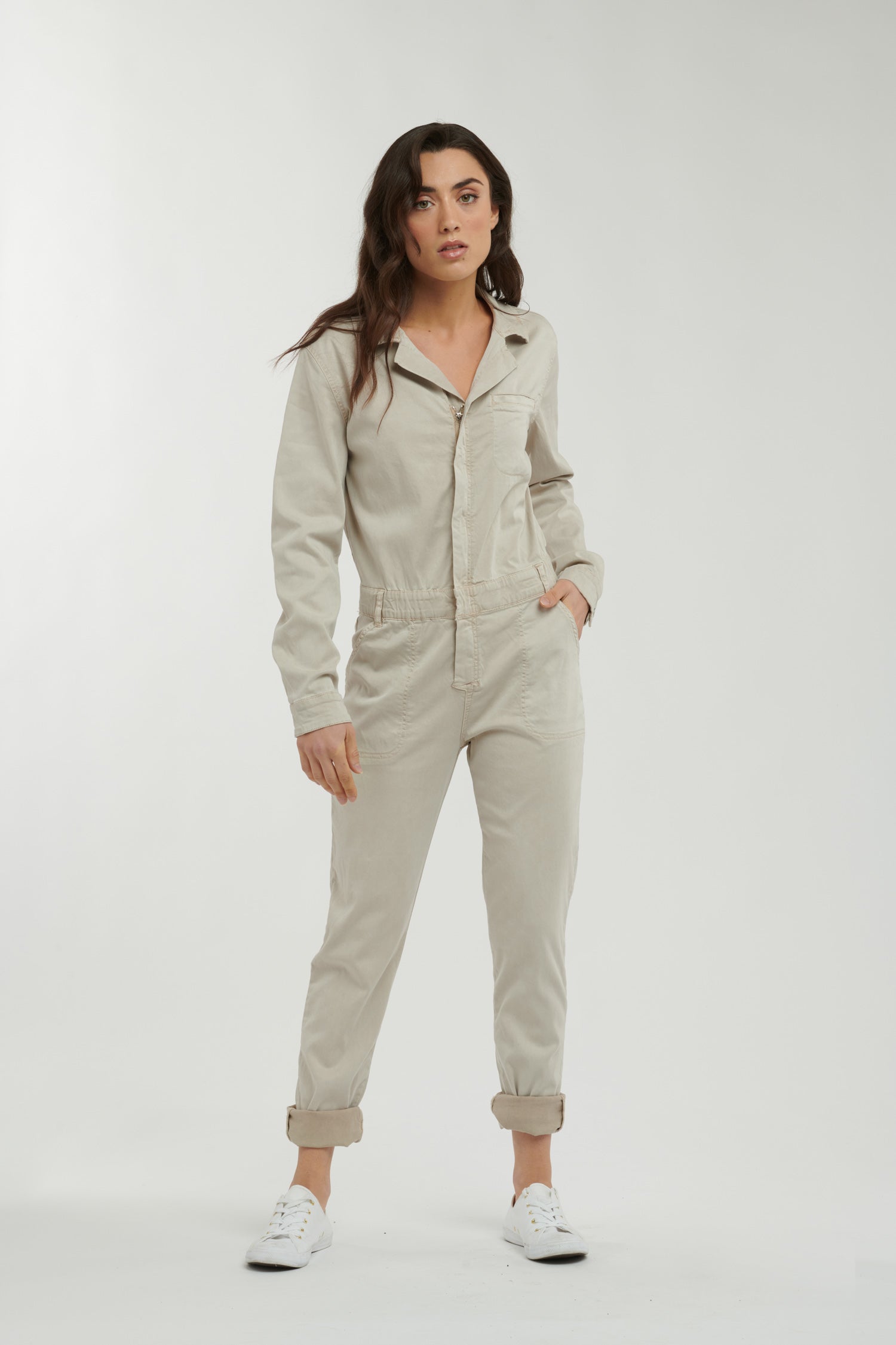 Jumpsuit - Beige-Playsuits, Jumpsuits & Overalls-Italian Star-The Bay Room