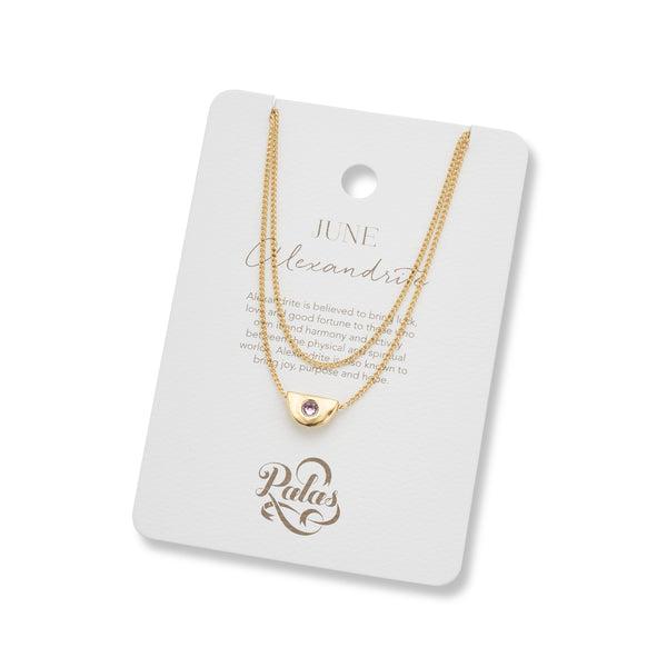 June Alexandrine Birthstone Necklace-Jewellery-Palas-The Bay Room