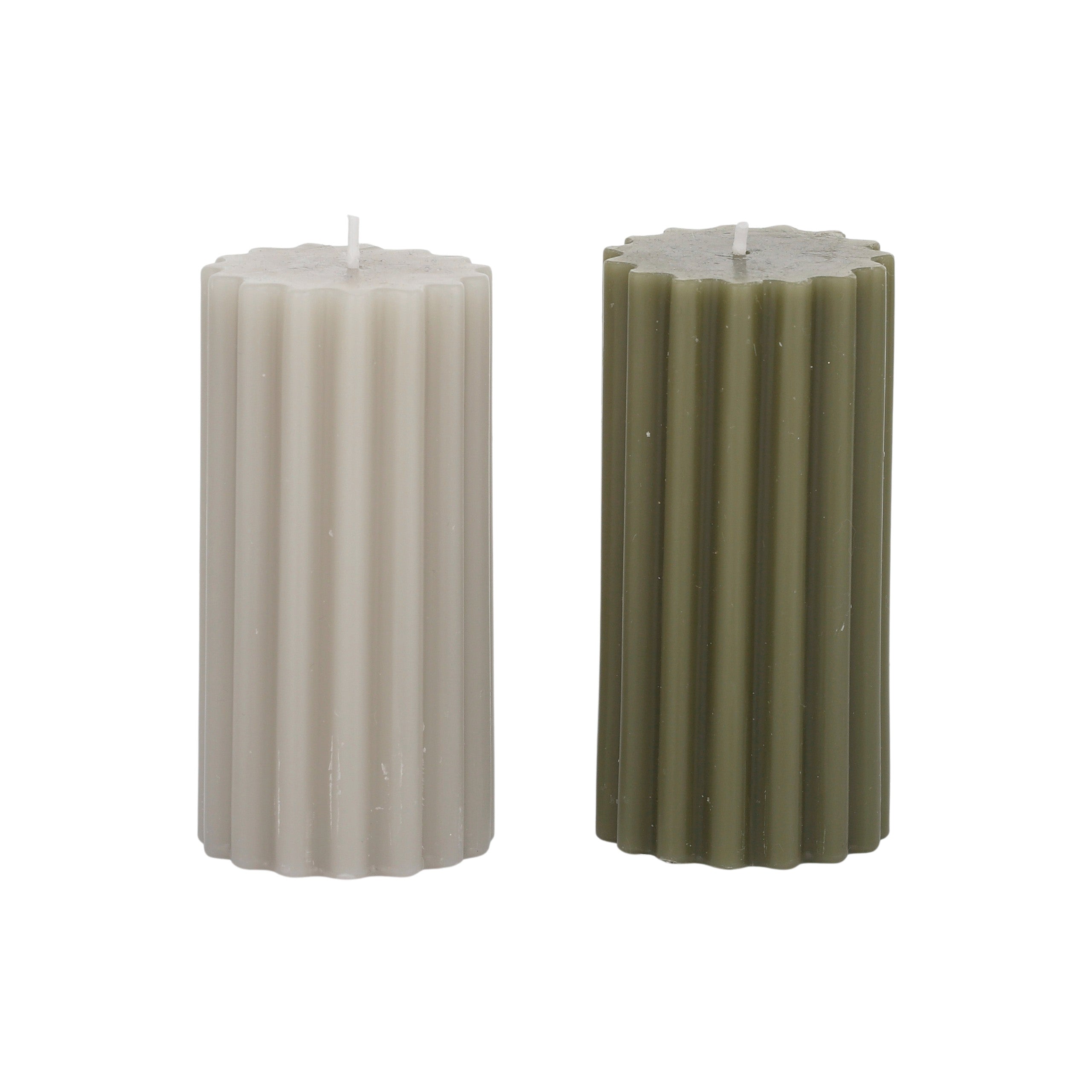 Large Rib Pillar Candle - 2 Asst-Candles & Fragrances-Coast To Coast Home-The Bay Room