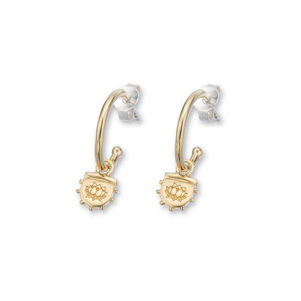 Lotus Hoop Earrings