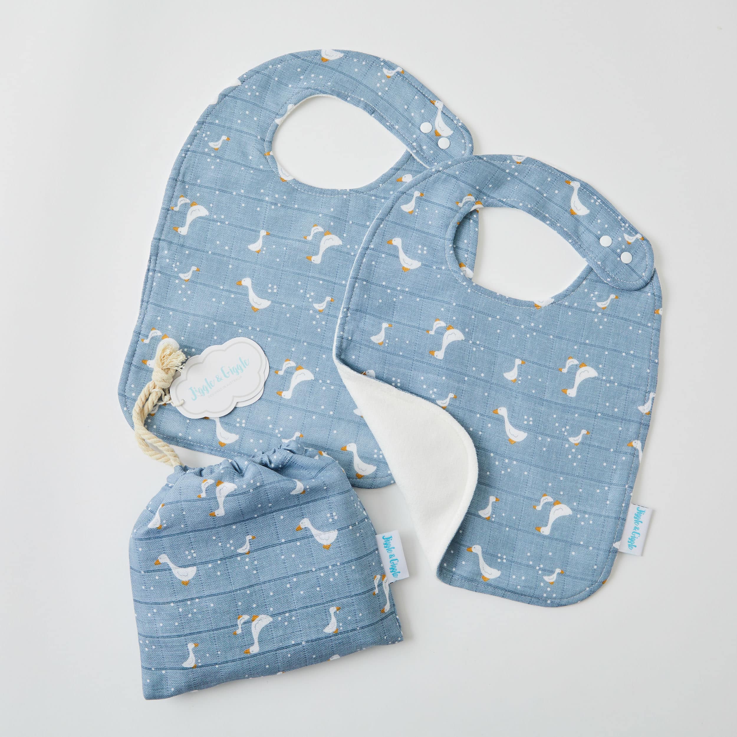 Muslin Bib 2 Pack - Blue Goose-Nursery & Nurture-Pilbeam Living-The Bay Room
