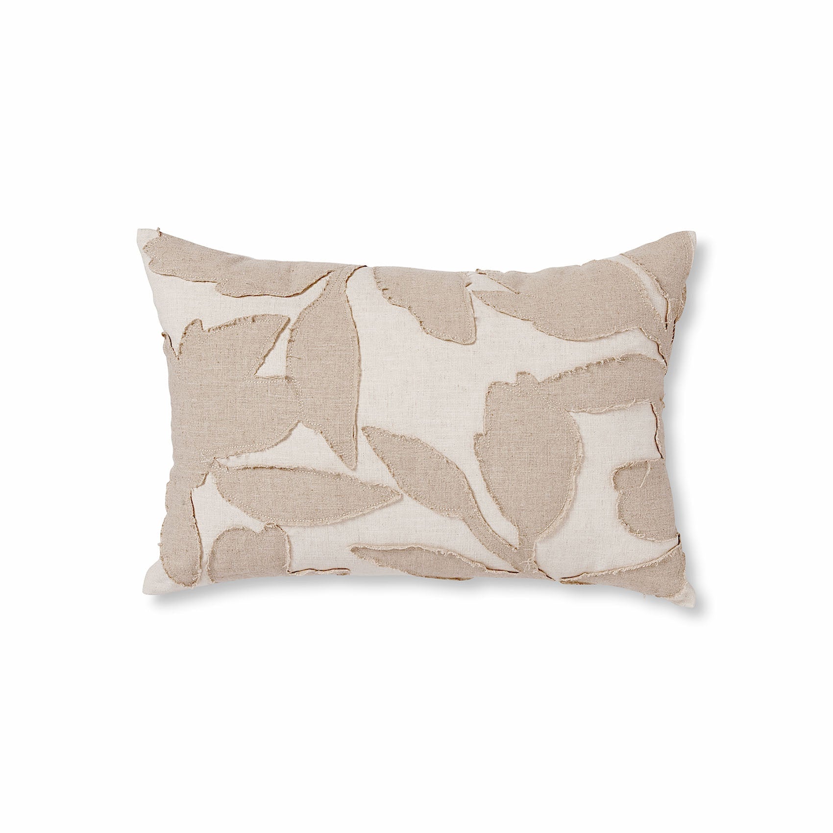 Noah Applique Natural/Off White Cushion 40x60cm-Soft Furnishings-Madras Link-The Bay Room
