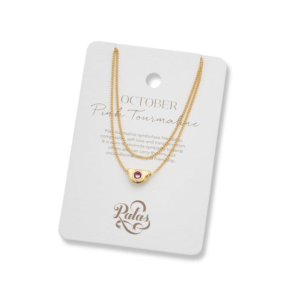 October Pink Birthstone Necklace-Jewellery-Palas-The Bay Room