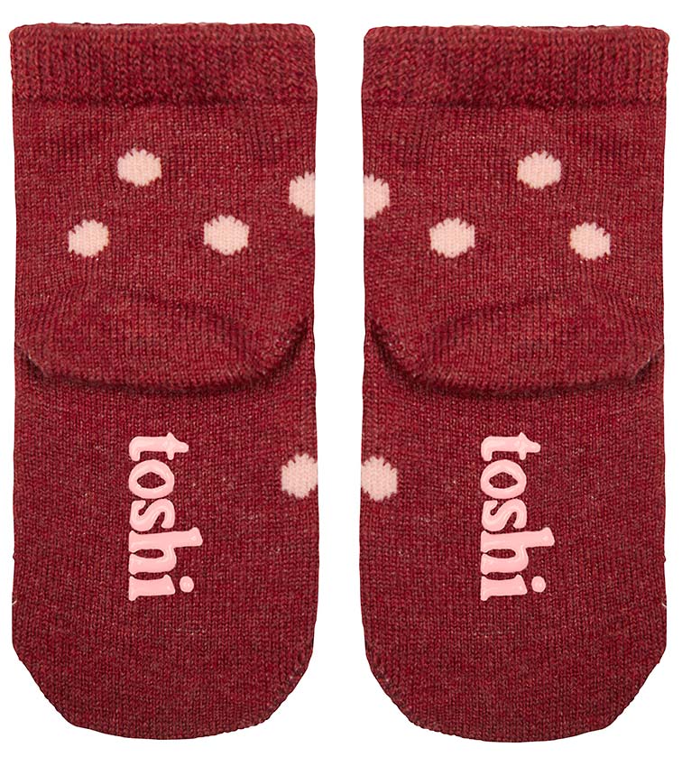Organic Baby Socks Jacquard Rosewood-Shoes & Socks-Toshi-The Bay Room