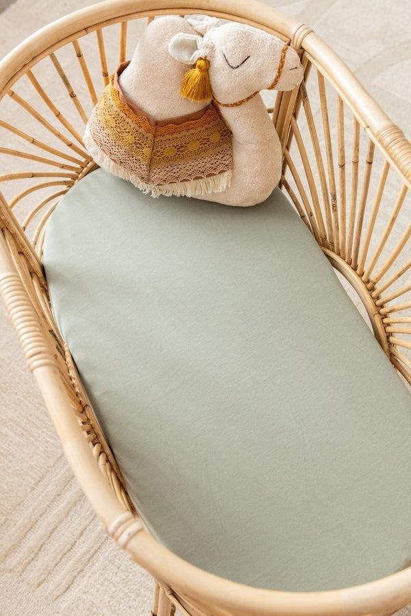 Organic Fitted Sheet - Bassinet/Change Pad - Asst Colours-Nursery & Nurture-Kiin-Sage-The Bay Room