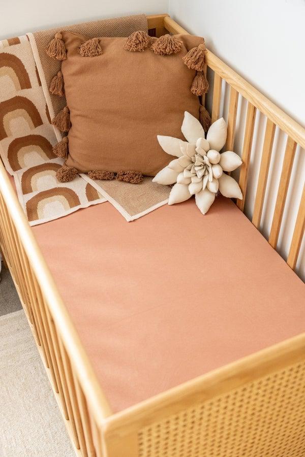 Organic Fitted Sheet - Cot - Asst Colours-Nursery & Nurture-Kiin-Blush-The Bay Room