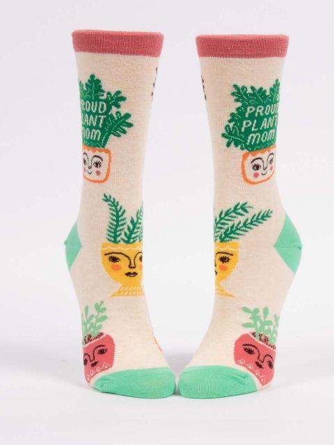 Proud Plant Mom Women's Crew Socks-Fun & Games-Blue Q-The Bay Room