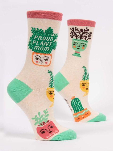 Proud Plant Mom Women's Crew Socks-Fun & Games-Blue Q-The Bay Room