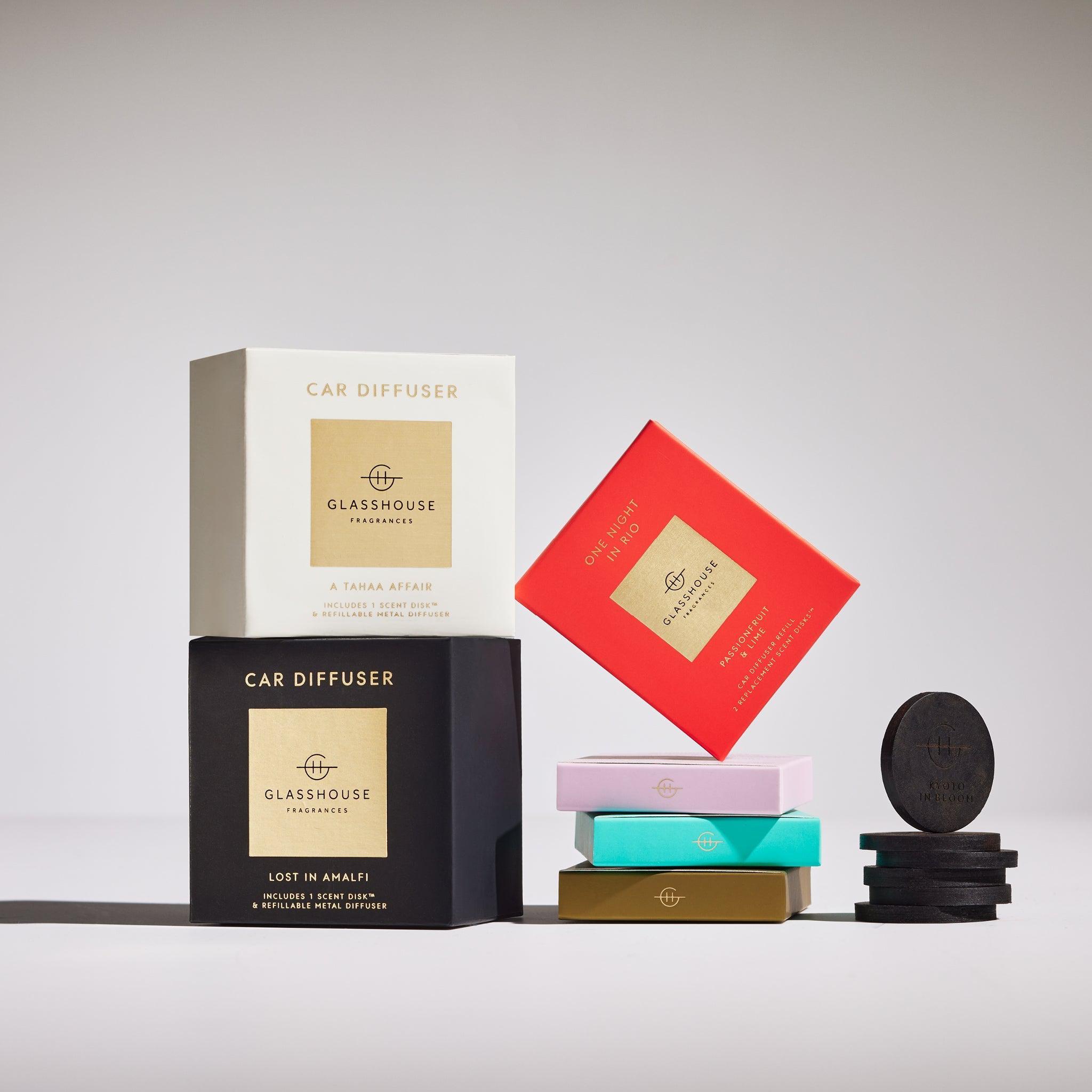 Refillable Metal Car Diffuser - Asst Fragrances-Candles & Fragrance-Glasshouse-The Bay Room