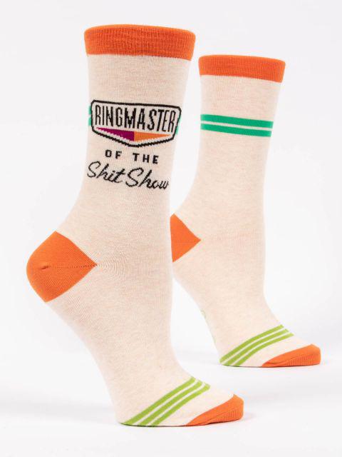 Ringmaster Of The Shit Show Women's Crew Socks-Fun & Games-Blue Q-The Bay Room