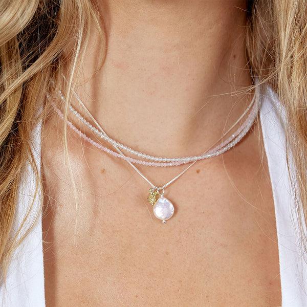 Rose Quartz Empower Gem Necklace-Jewellery-Palas-The Bay Room