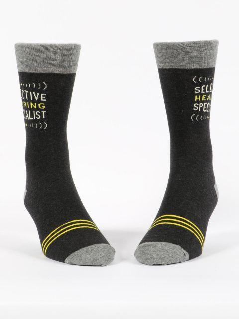 Selective Hearing Specialist Men's Crew Socks-Fun & Games-Blue Q-The Bay Room