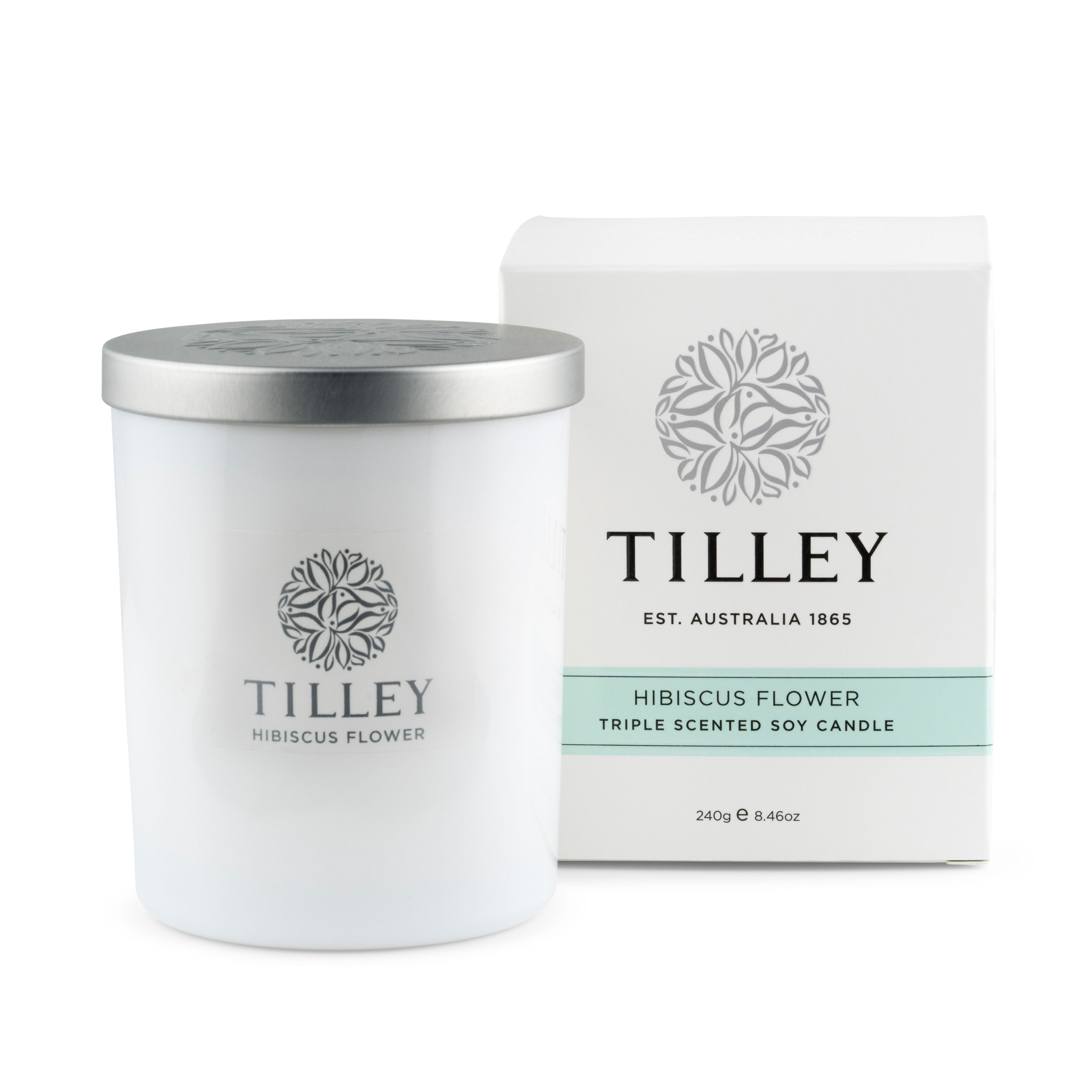 Soy Candle 240g / 45 Hour - Asst Fragrance-Candles & Fragrances-Tilley-Hibiscus Flower-The Bay Room