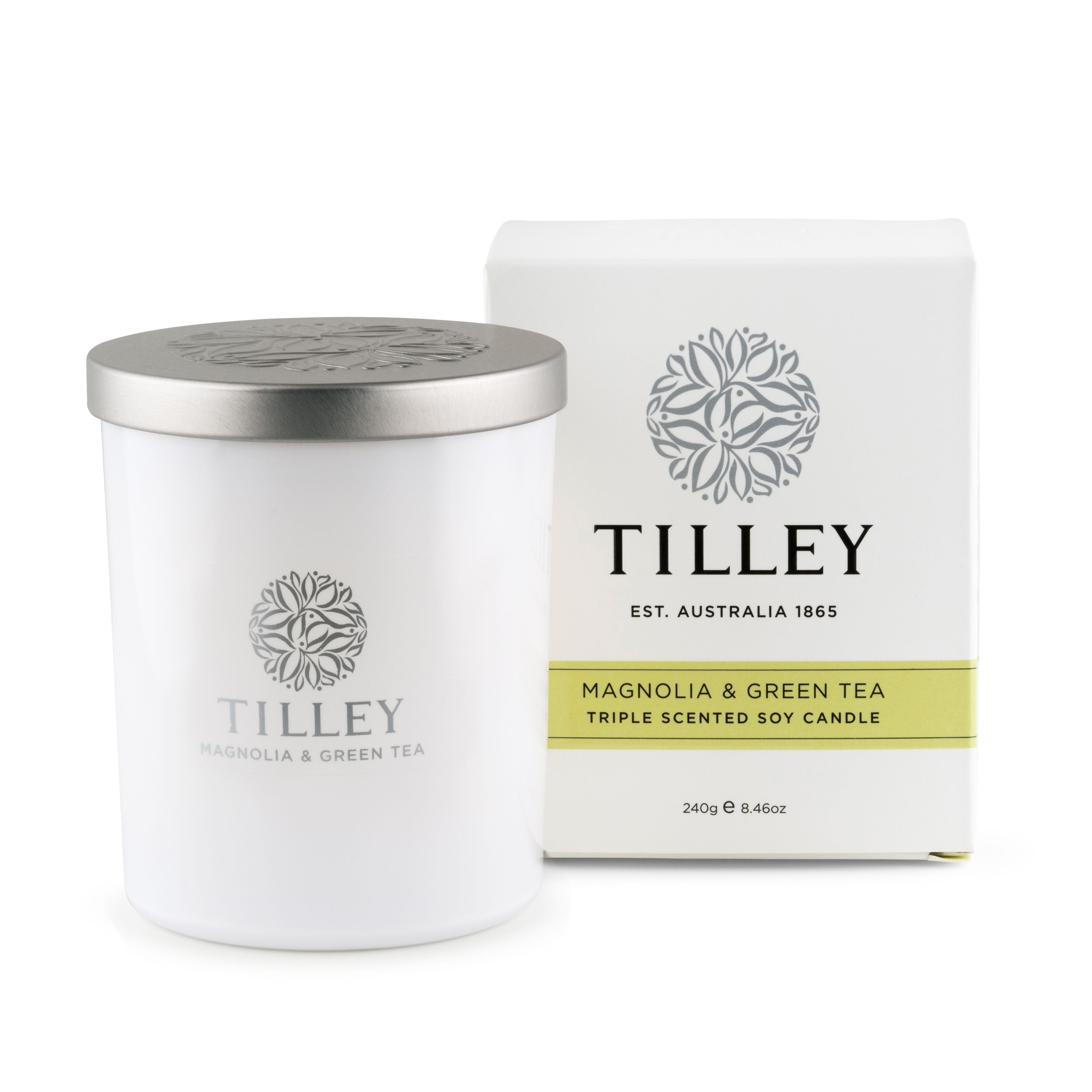 Soy Candle 240g / 45 Hour - Asst Fragrance-Candles & Fragrances-Tilley-Magnolia & Green Tea-The Bay Room